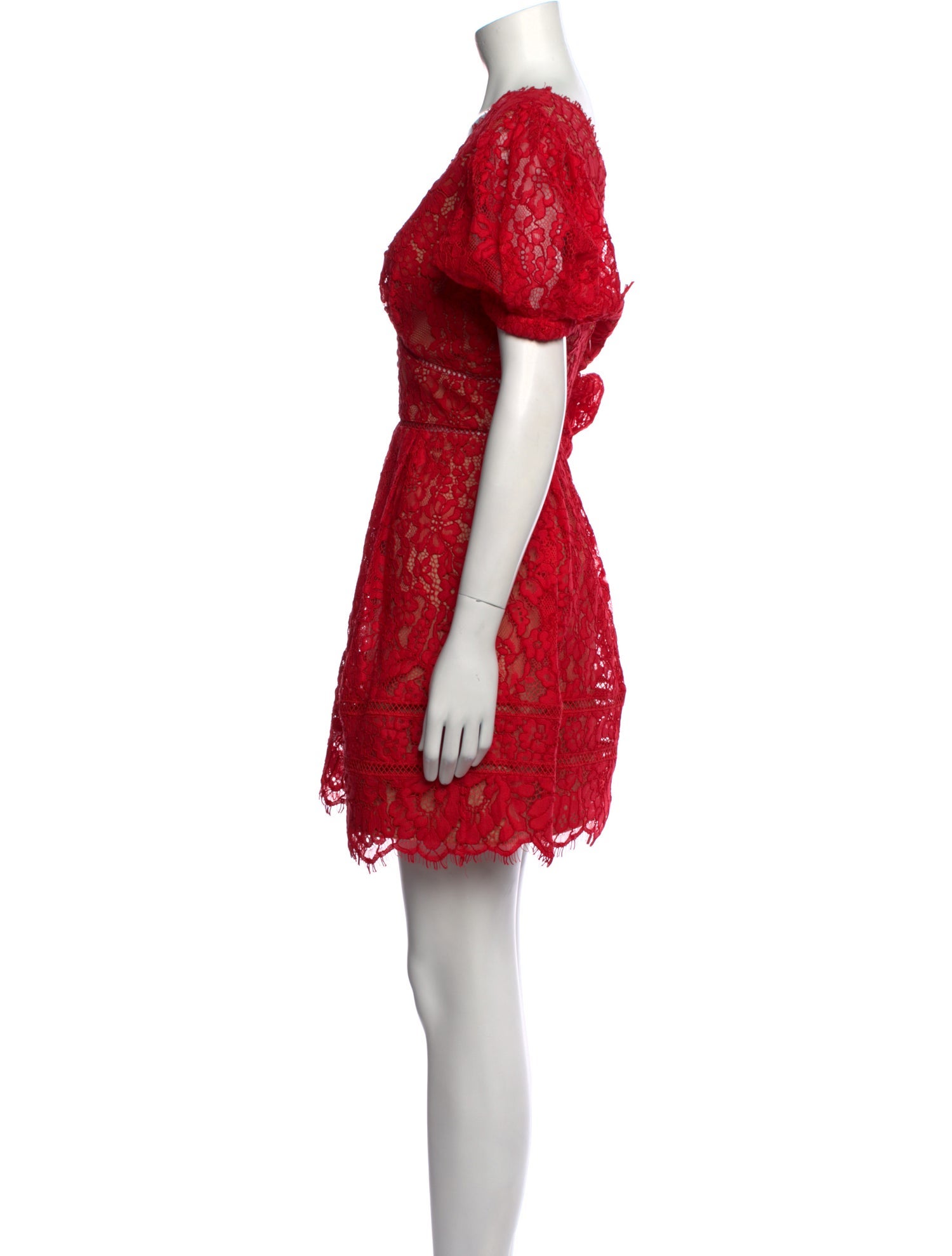 Self-Portrait Lace Pattern Mini Dress