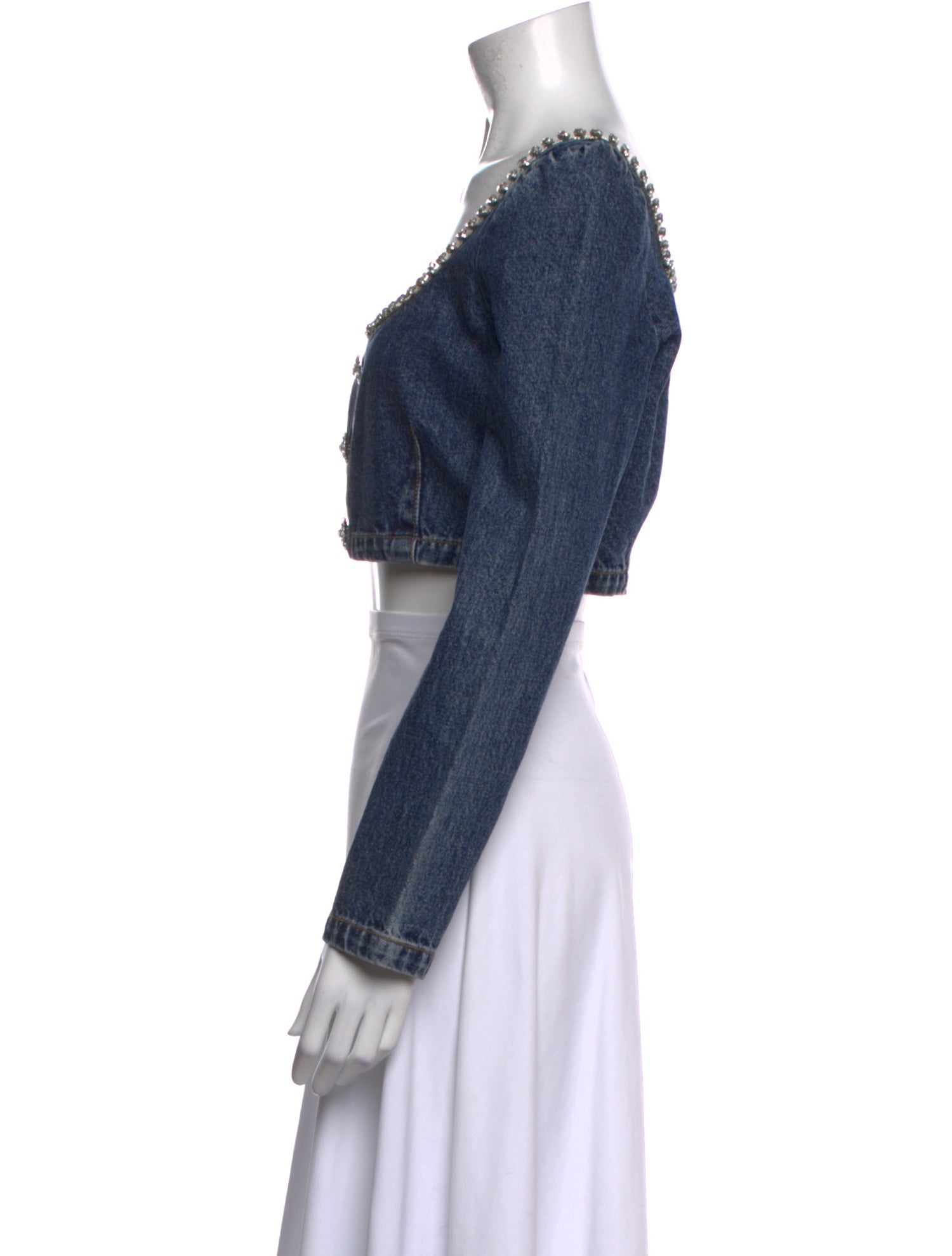 Self-Portrait Scoop Neck Long Sleeve Crop Top w/ Tags