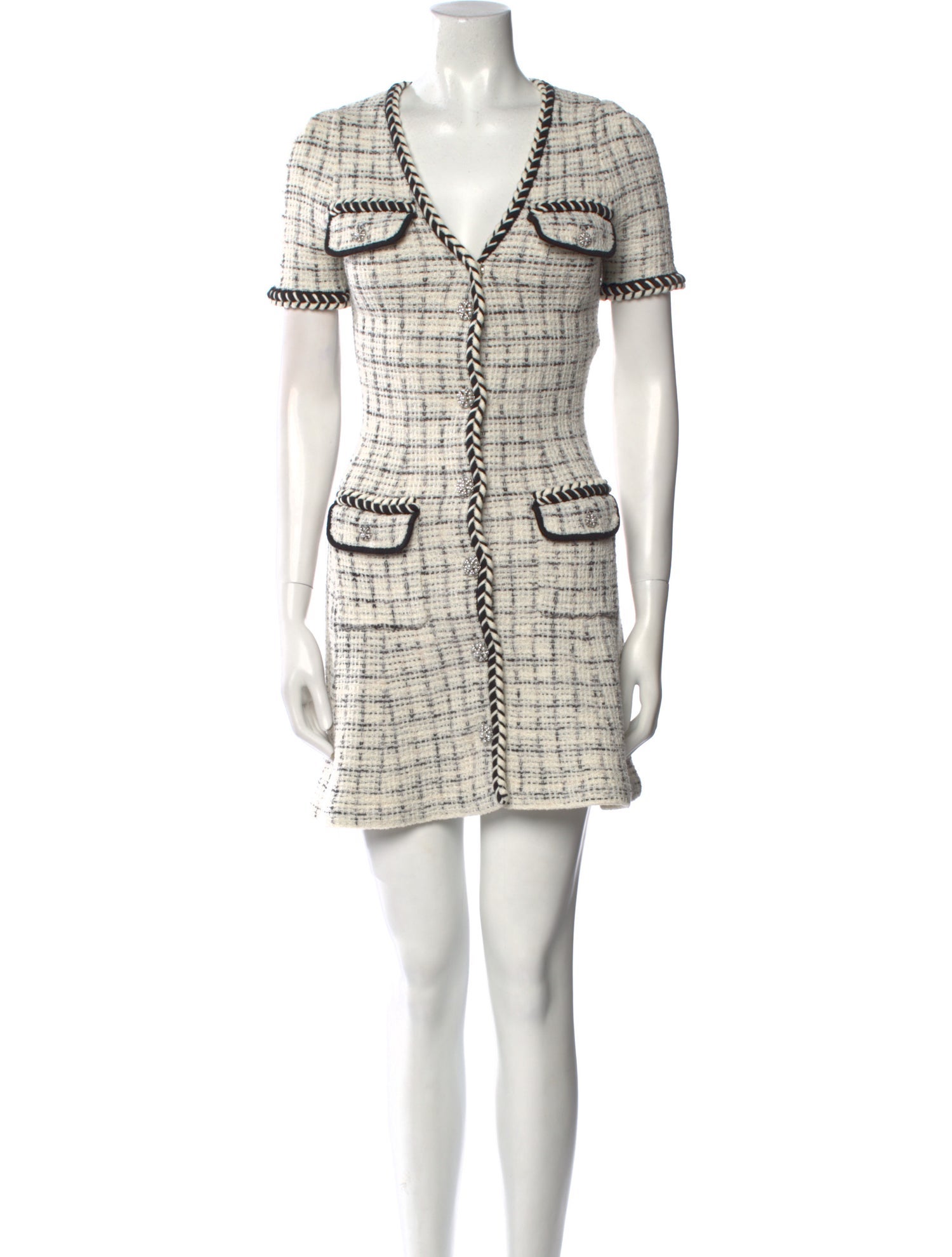 Self-Portrait Tweed Pattern Mini Dress