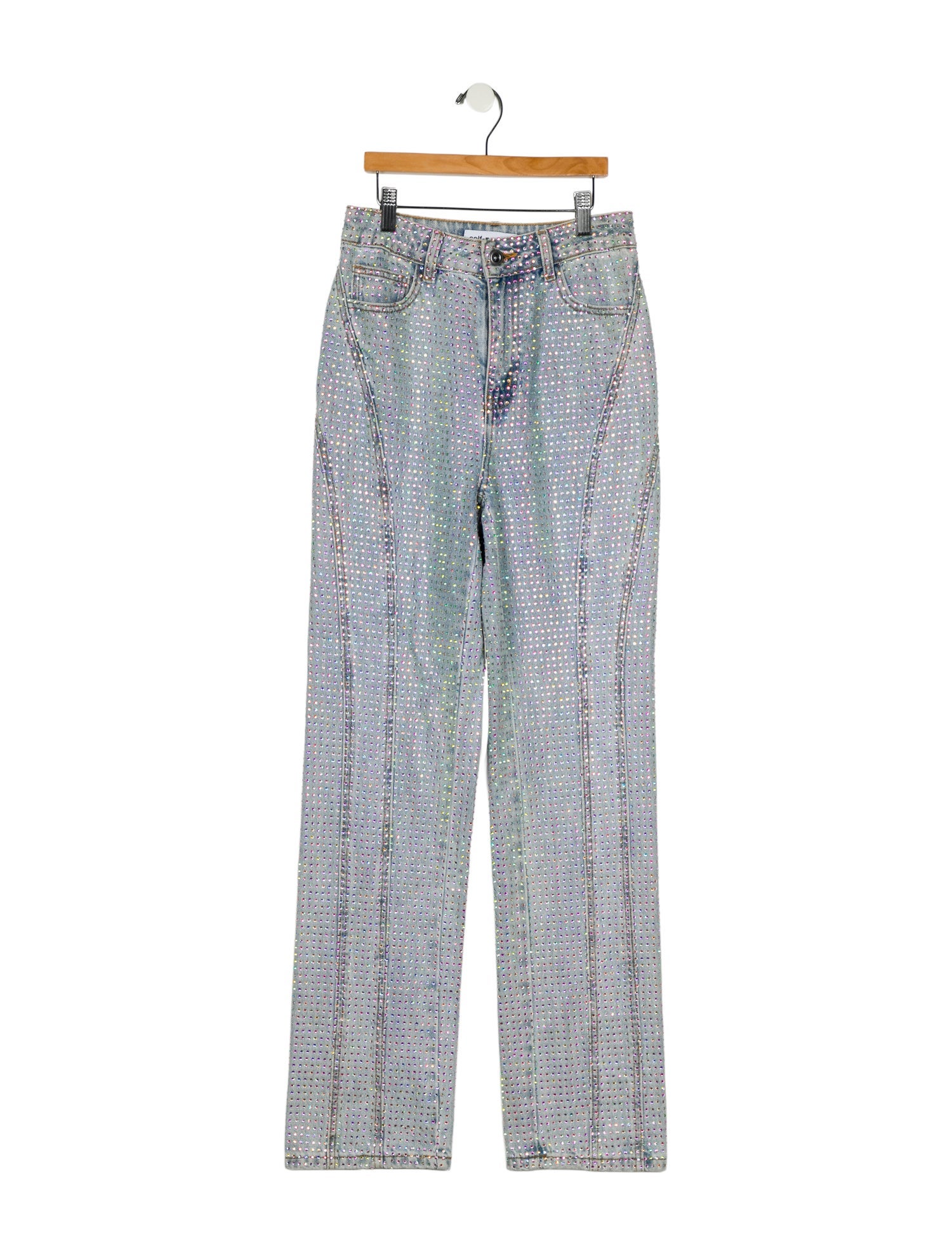 Self-Portrait High-Rise Straight Leg Jeans