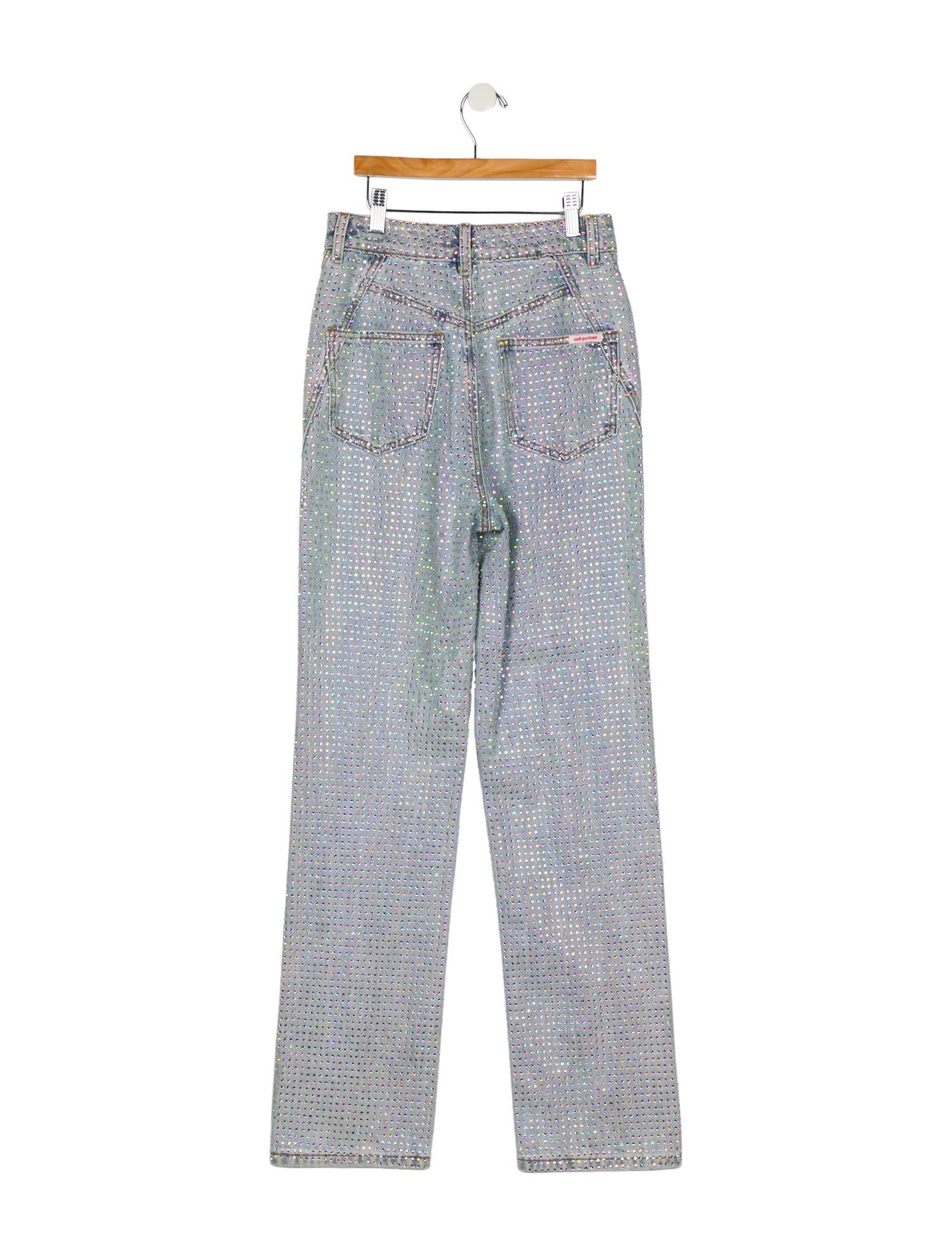 Self-Portrait High-Rise Straight Leg Jeans