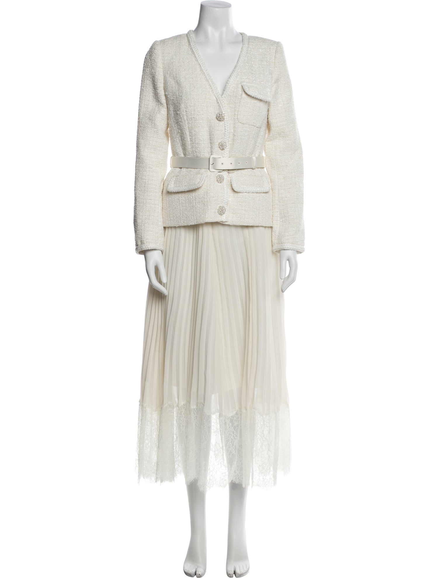 Self-Portrait V-Neck Long Dress