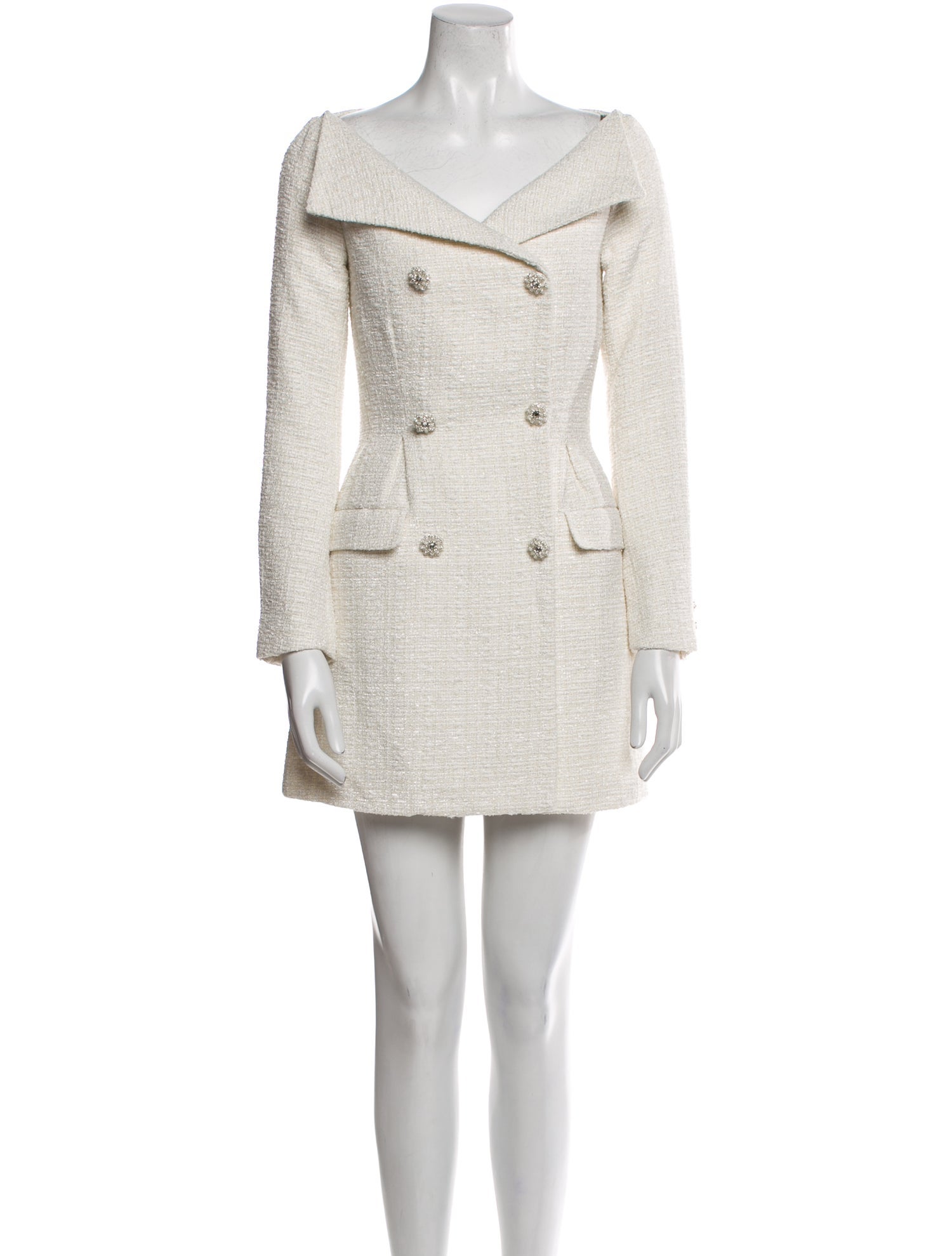 Self-Portrait V-Neck Mini Dress