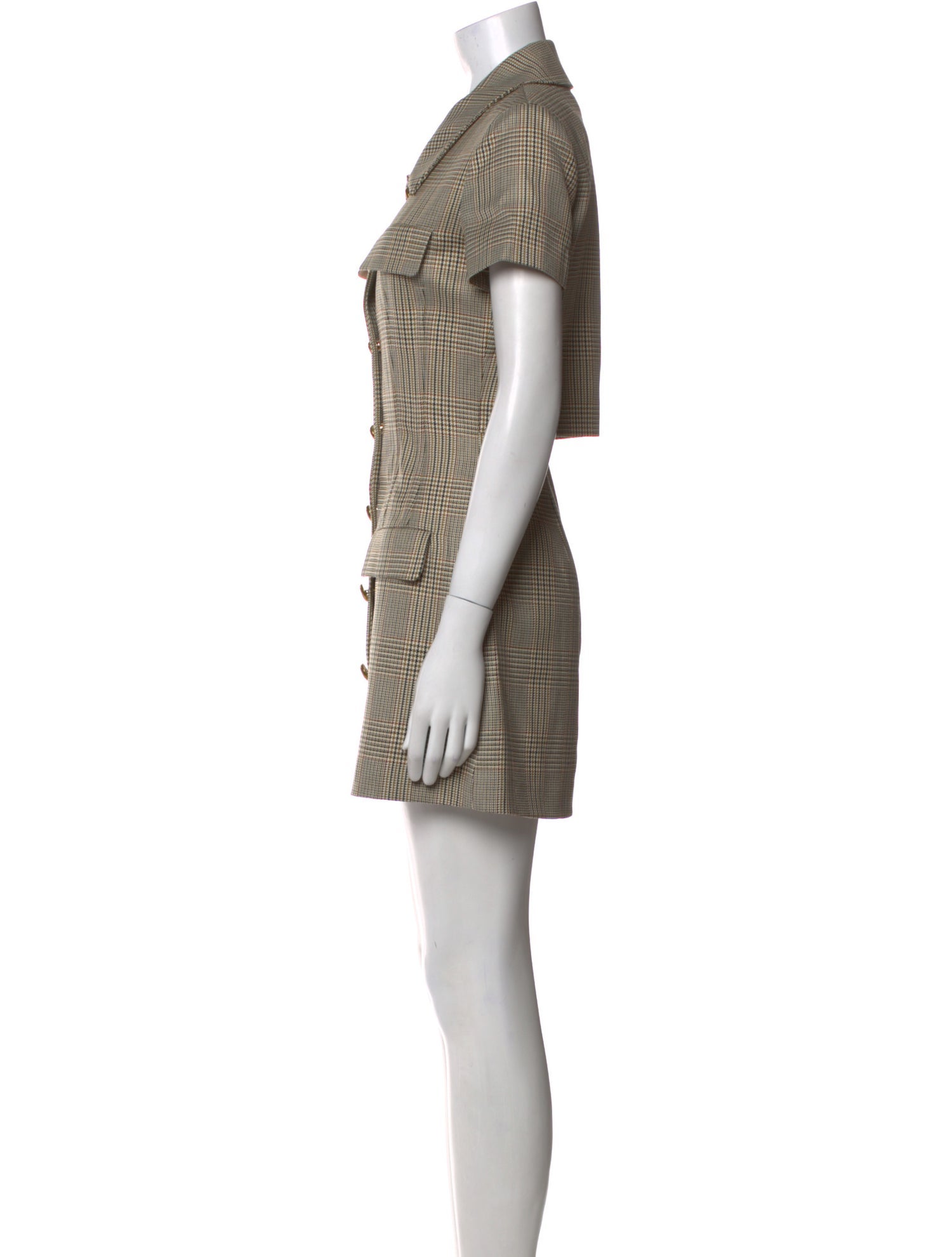 Self-Portrait Houndstooth Print Mini Dress