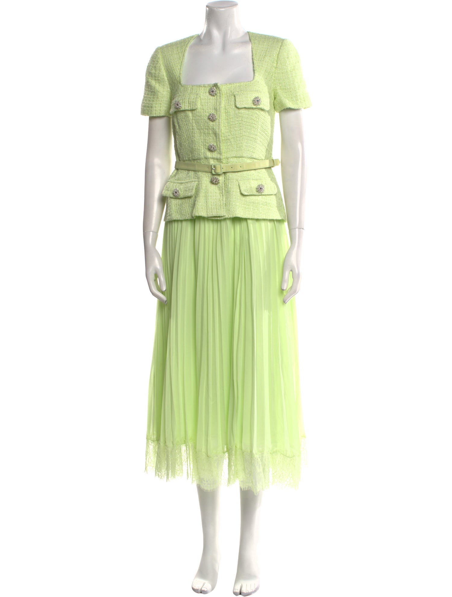 Self-Portrait Square Neckline Long Dress