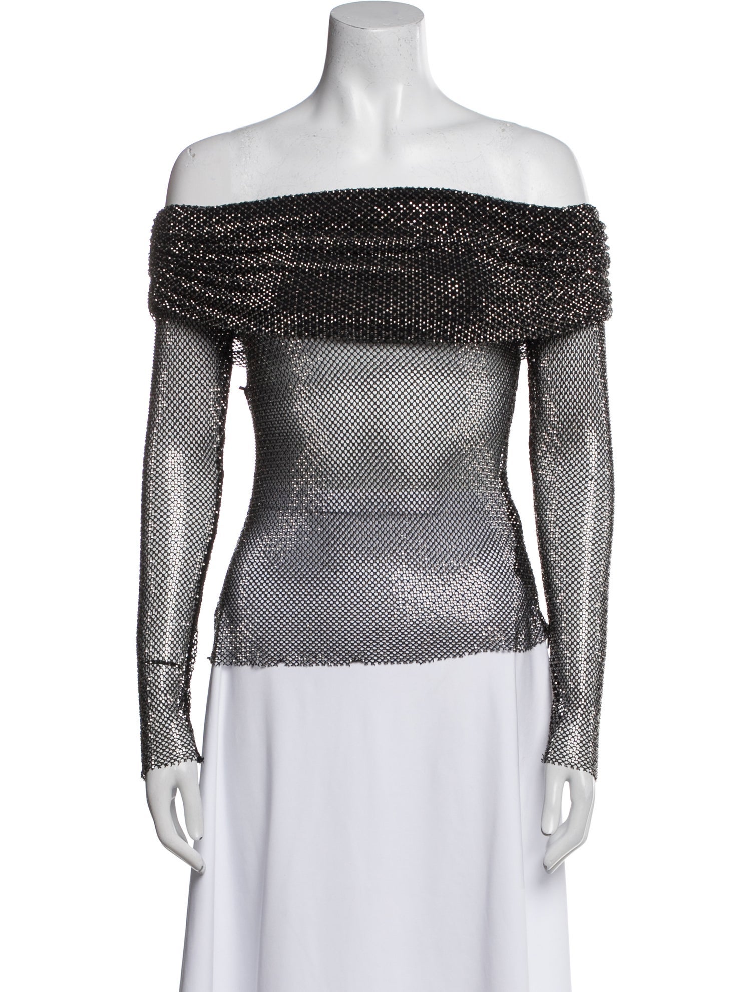 Self-Portrait Off-The-Shoulder Long Sleeve Top