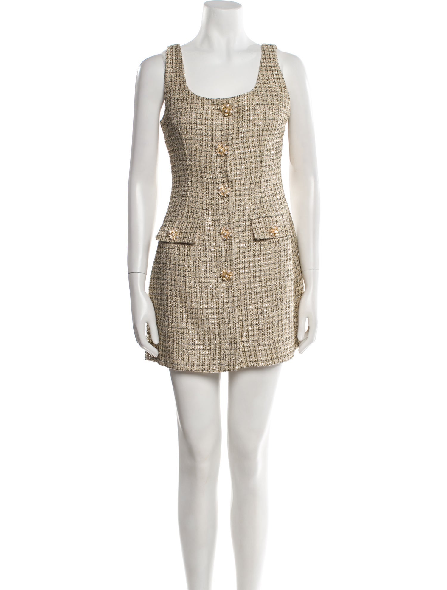 Self-Portrait Tweed Pattern Mini Dress