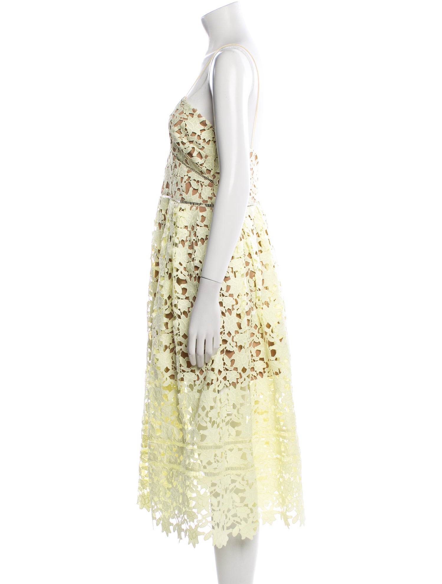 Self-Portrait Lace Pattern Midi Length Dress