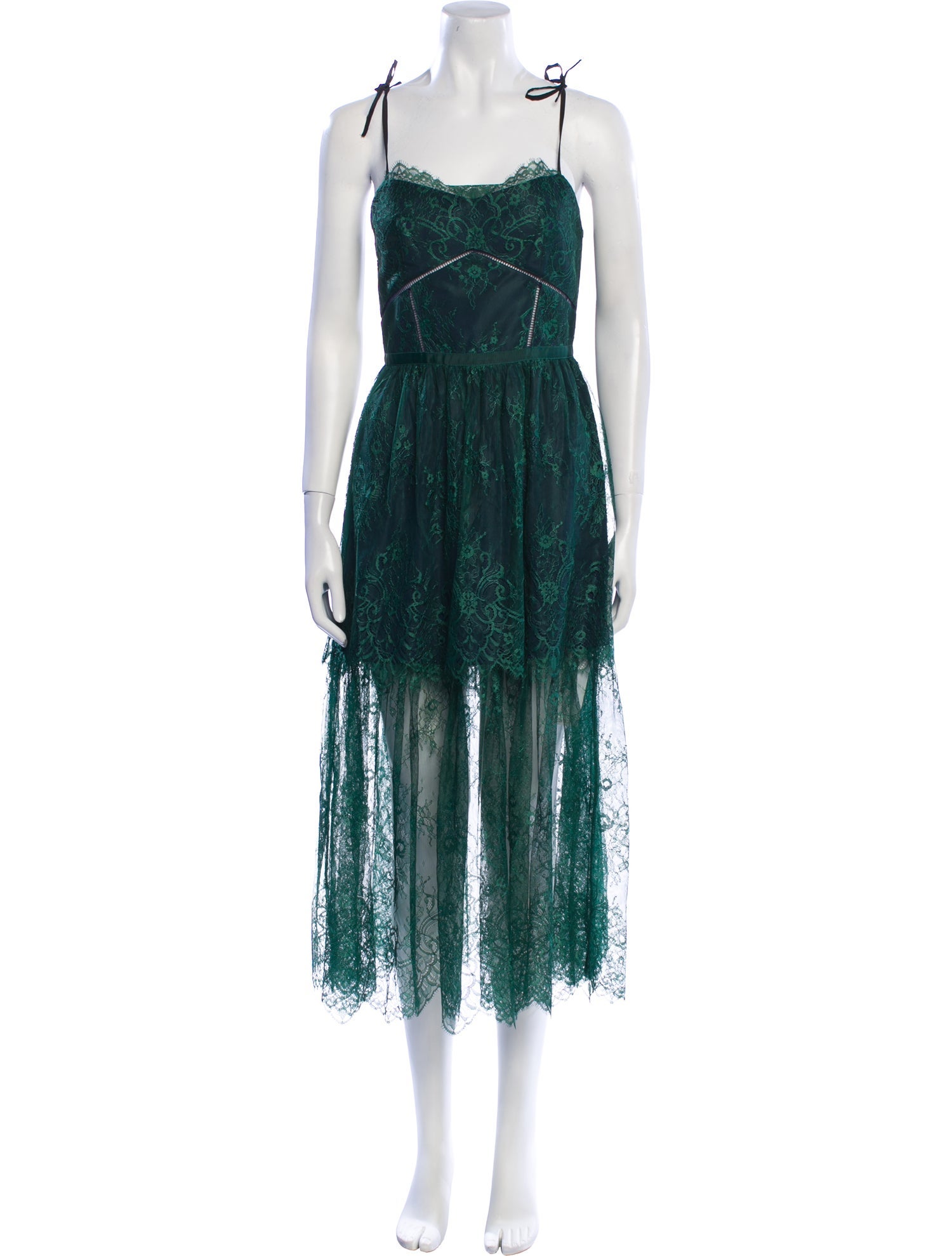 Self-Portrait Square Neckline Long Dress