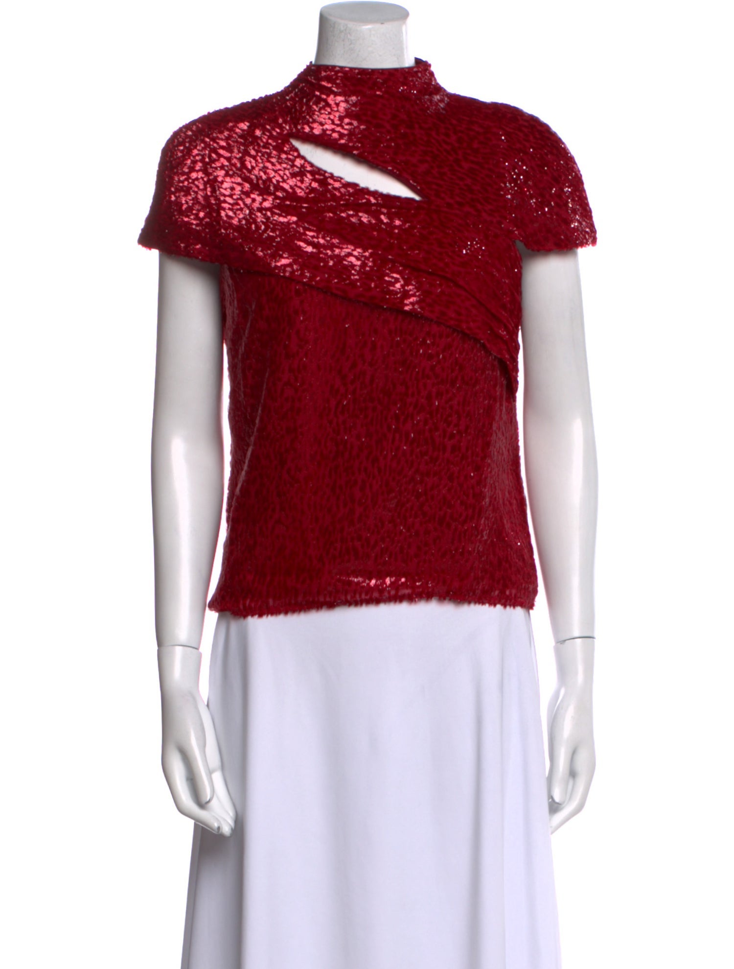 Self-Portrait Silk Mock Neck Top w/ Tags