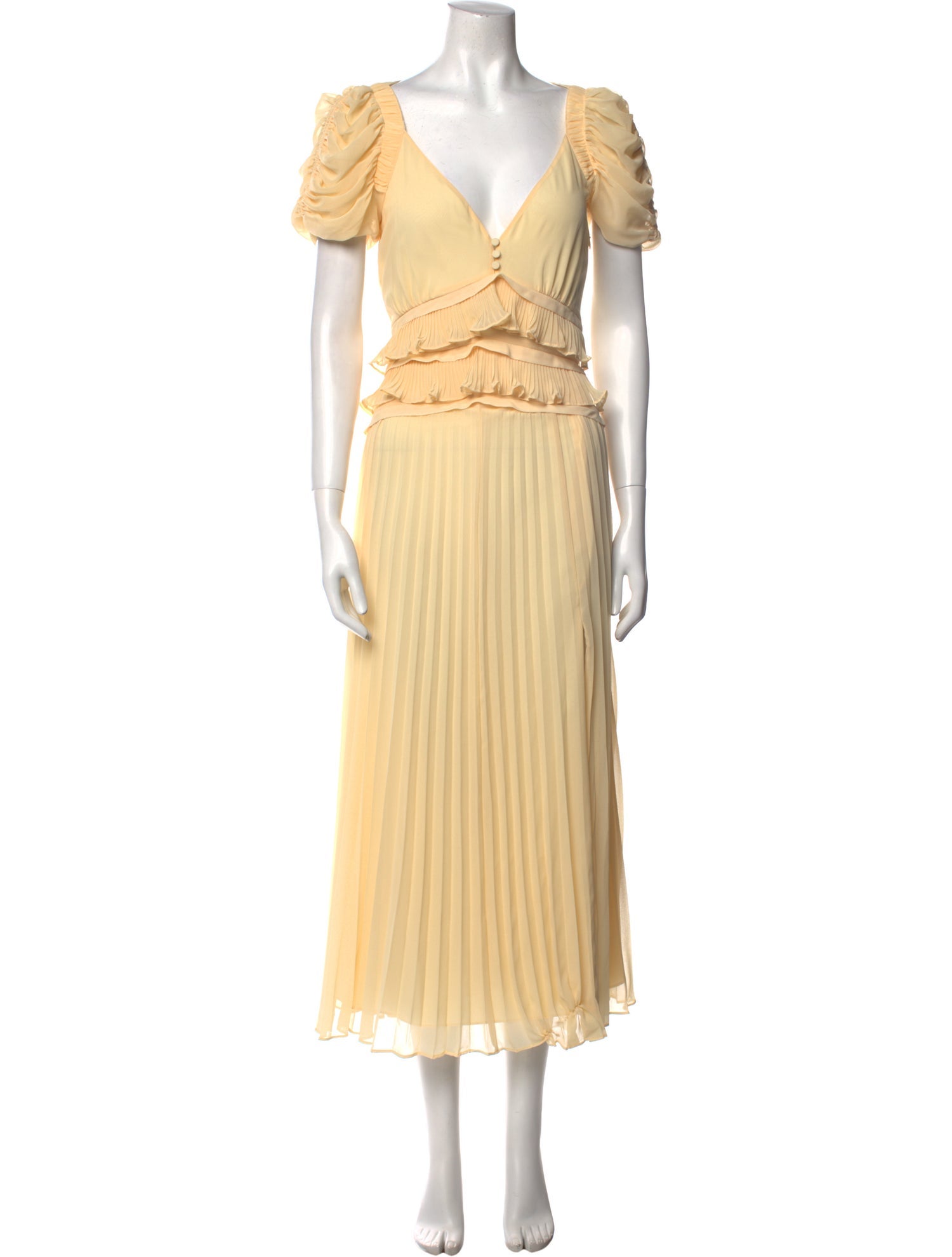 Self-Portrait Pleated chiffon long dress Long Dress