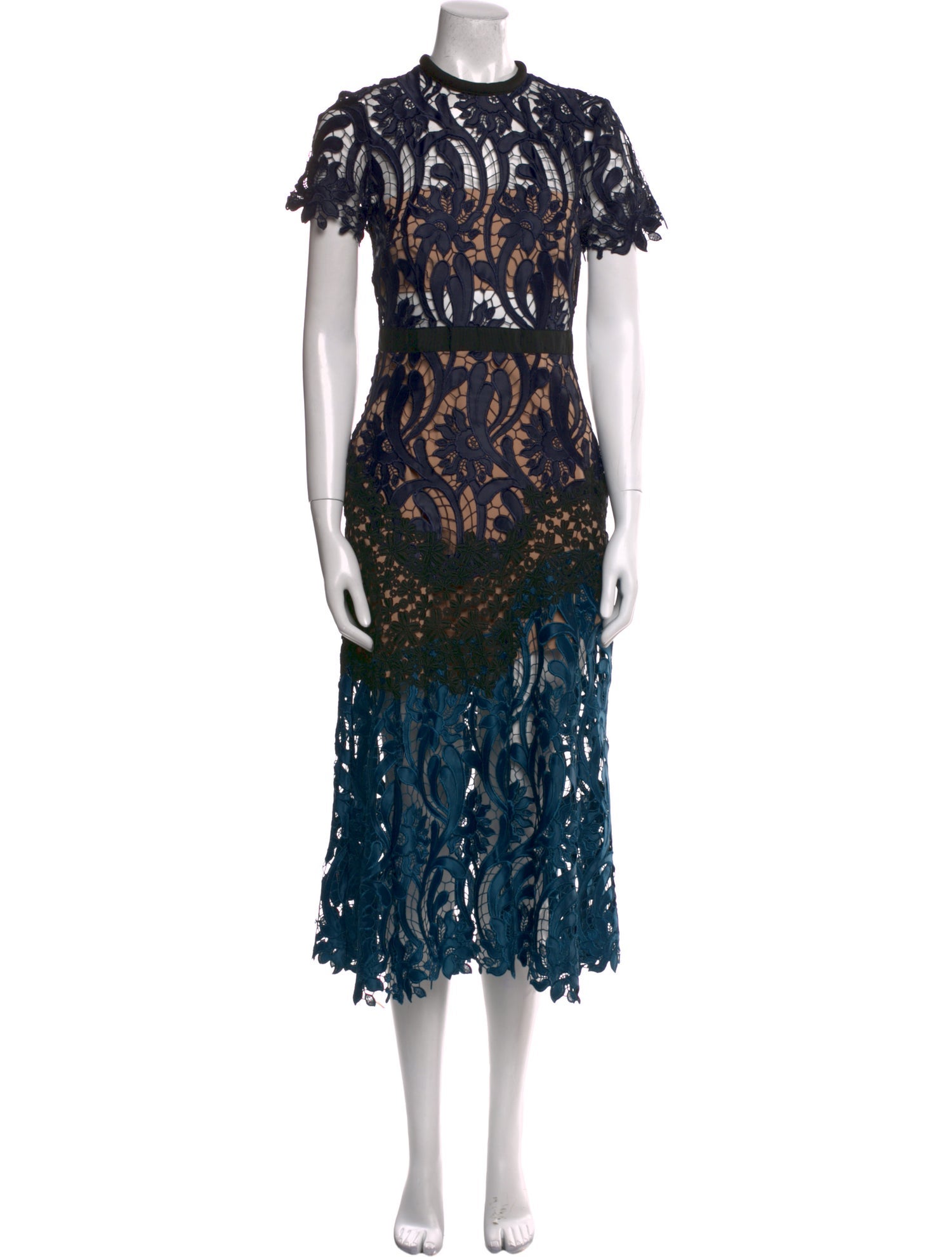 Self-Portrait Lace Pattern Long Dress