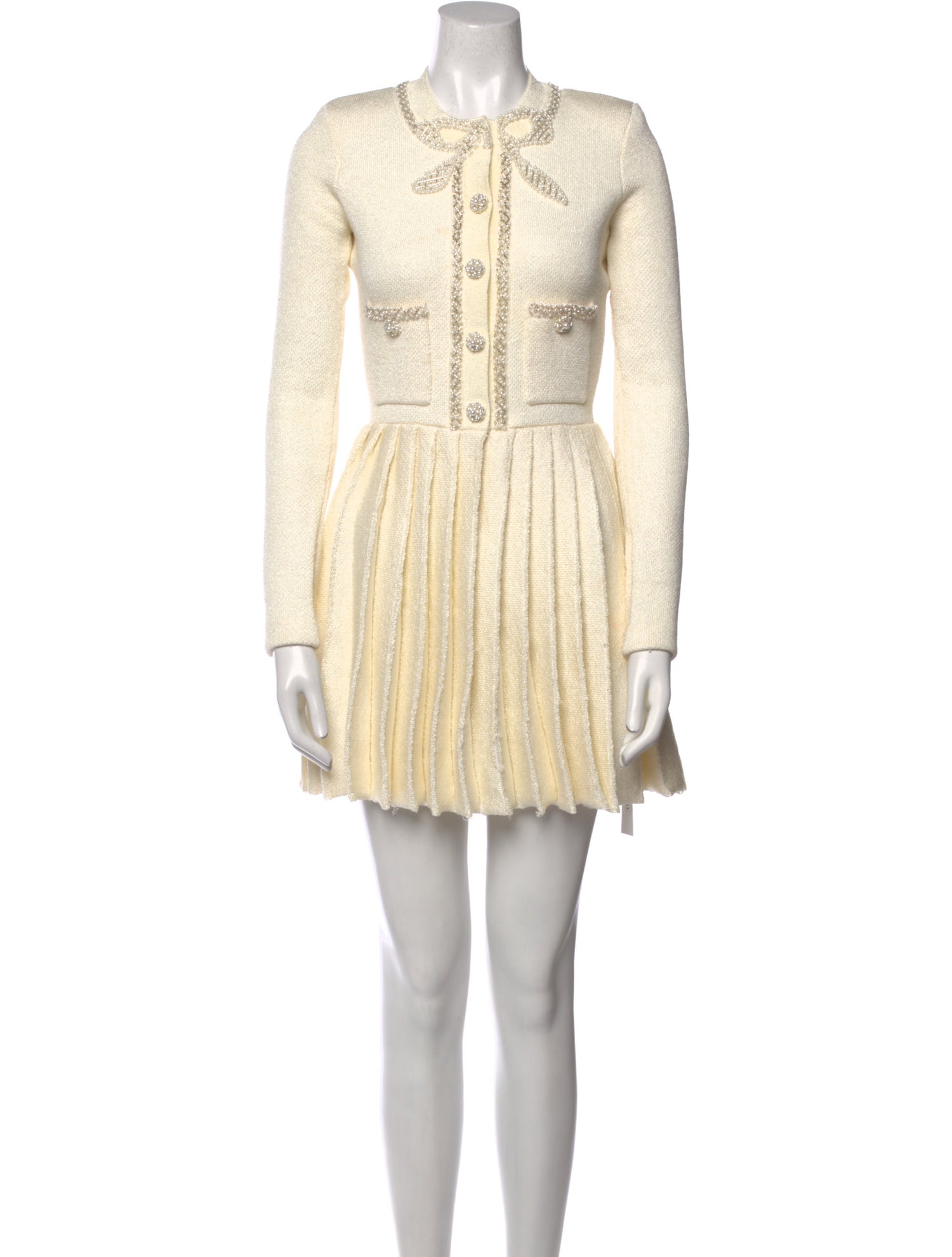 Self-Portrait Crew Neck Mini Dress