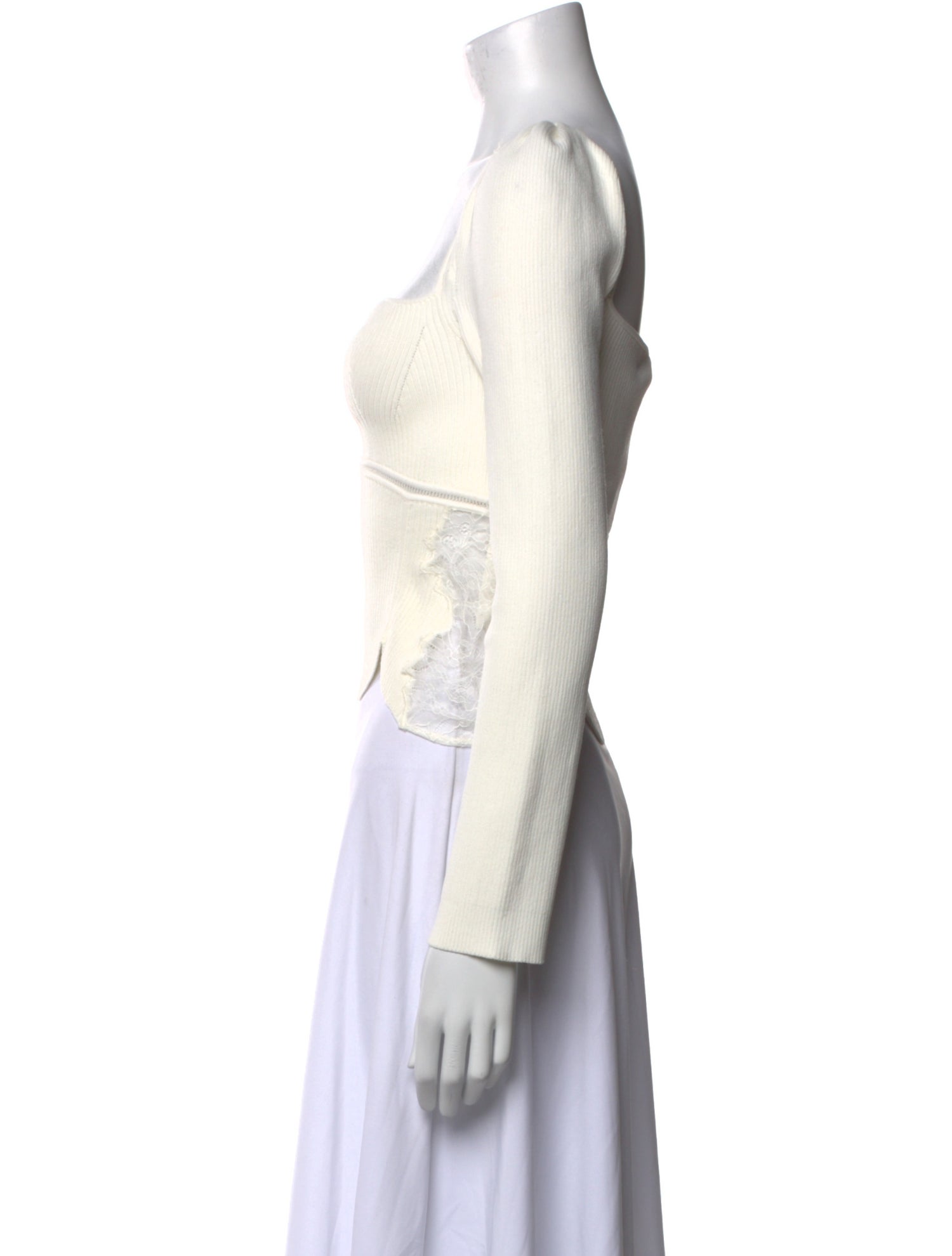 Self-Portrait Square Neckline Long Sleeve Crop Top w/ Tags