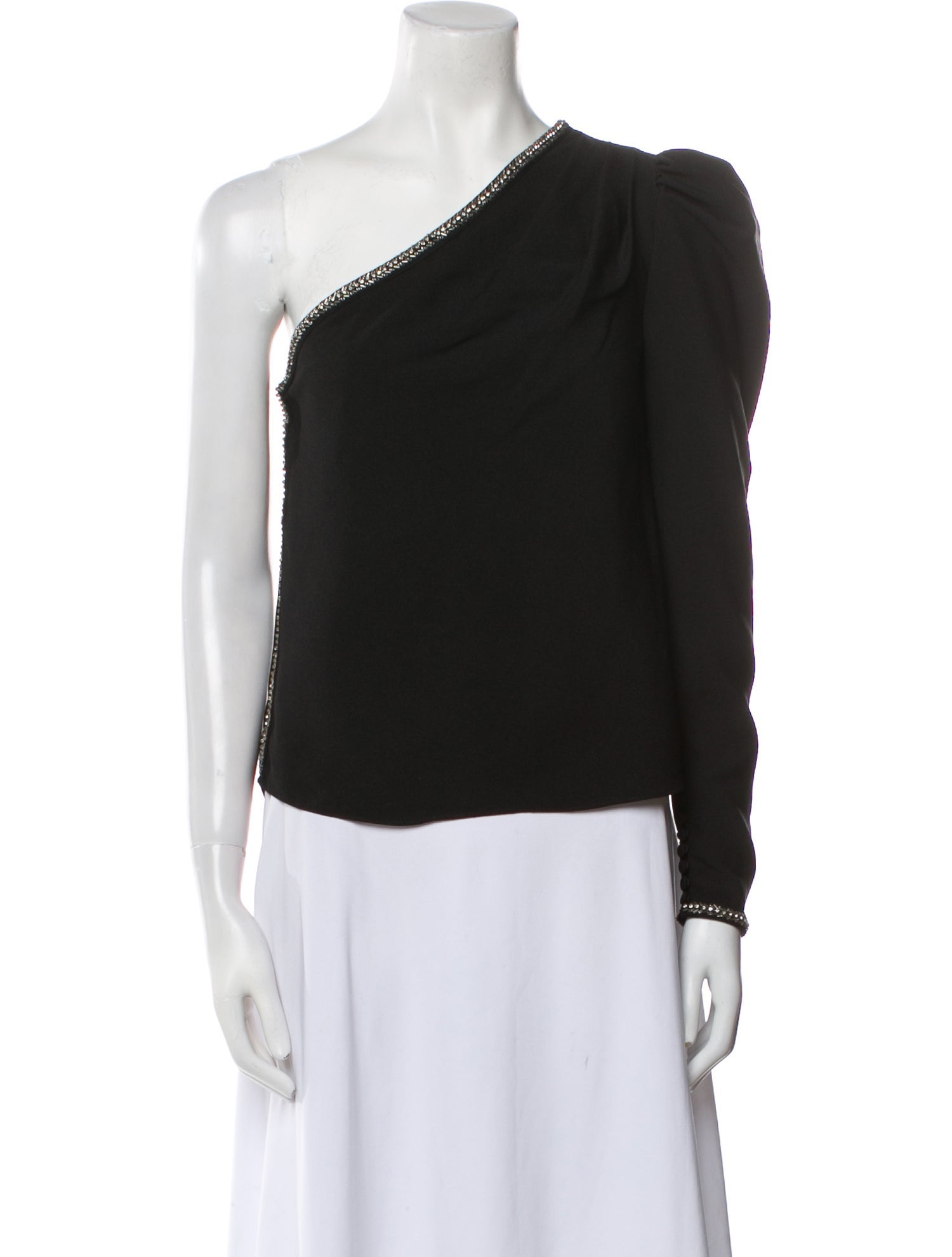Self-Portrait One-Shoulder Long Sleeve Top