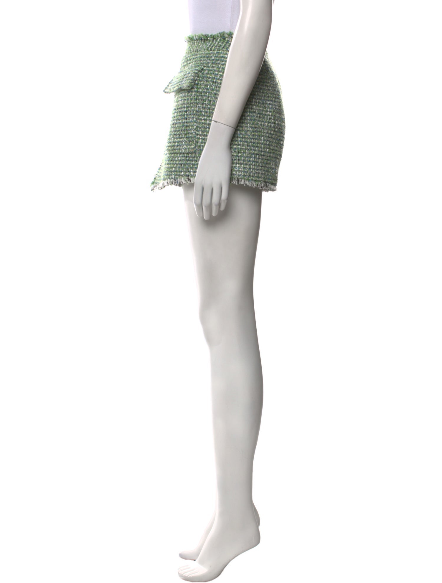 Self-Portrait Tweed Pattern Mini Shorts