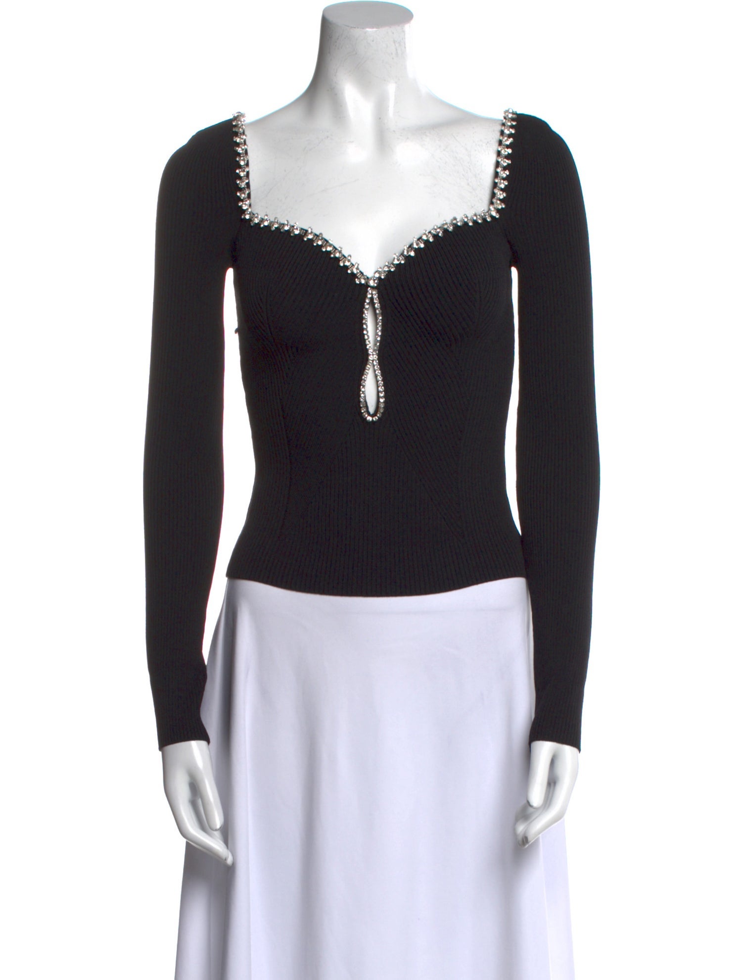 Self-Portrait Square Neckline Long Sleeve Bodysuit