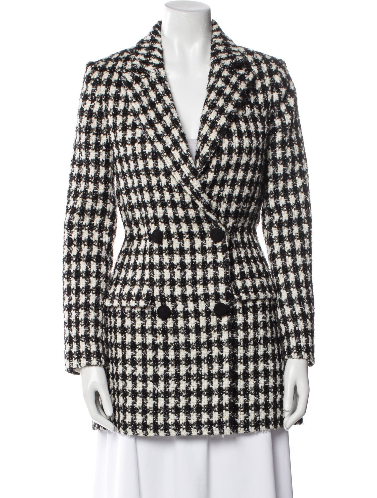 Self-Portrait Tweed Pattern Blazer