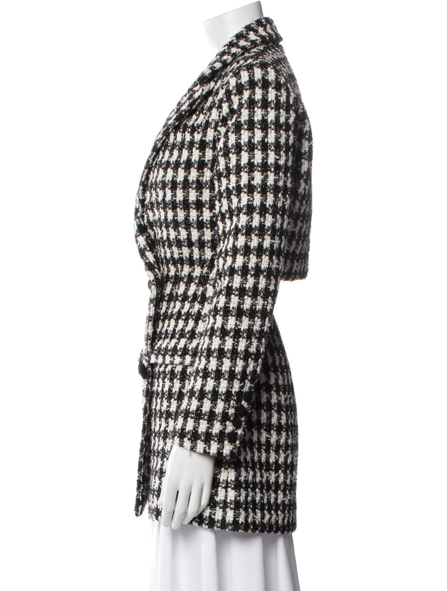Self-Portrait Tweed Pattern Blazer