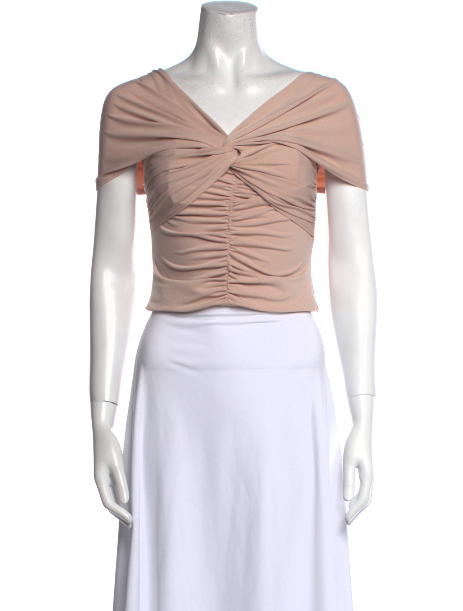 Self-Portrait V-Neck Short Sleeve Crop Top