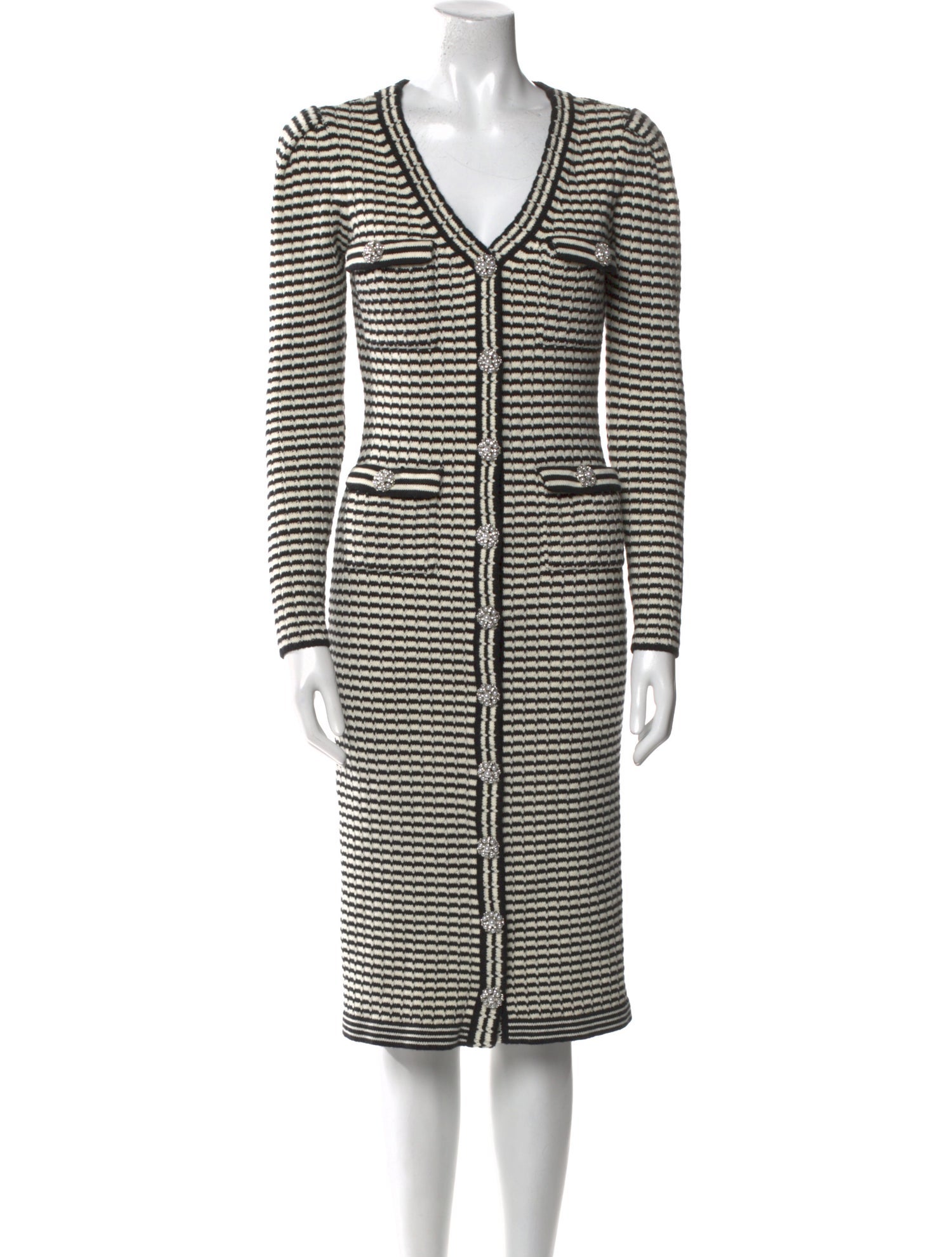 Self-Portrait Striped Knee-Length Dress