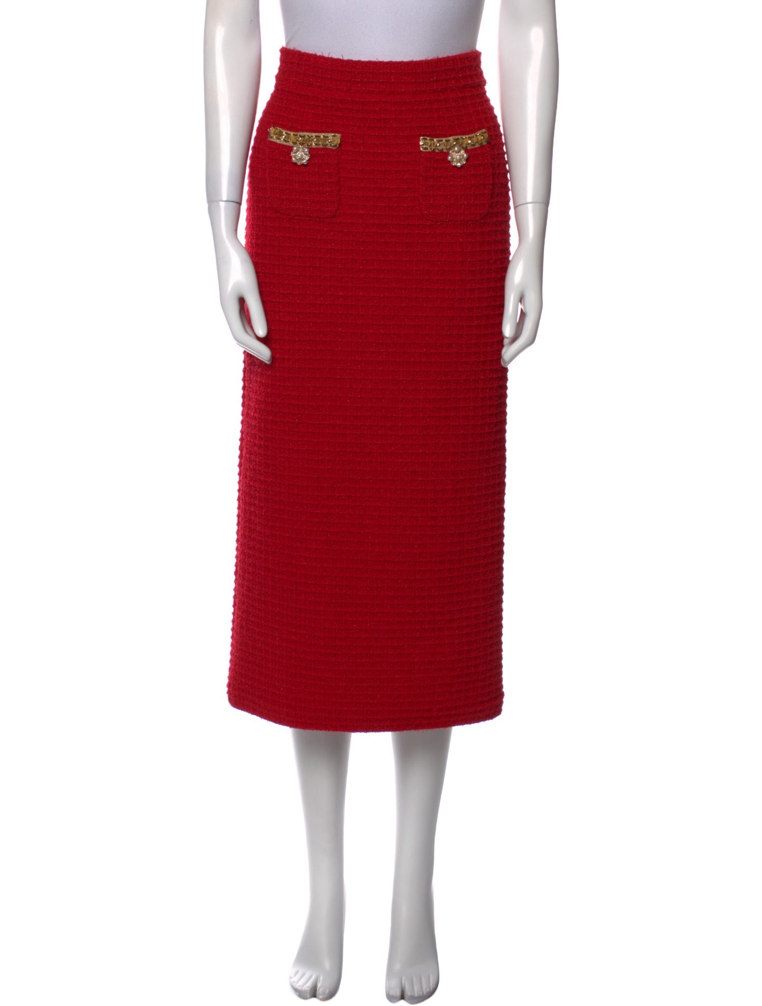 Self-Portrait Crystal Embellishments Midi Length Skirt