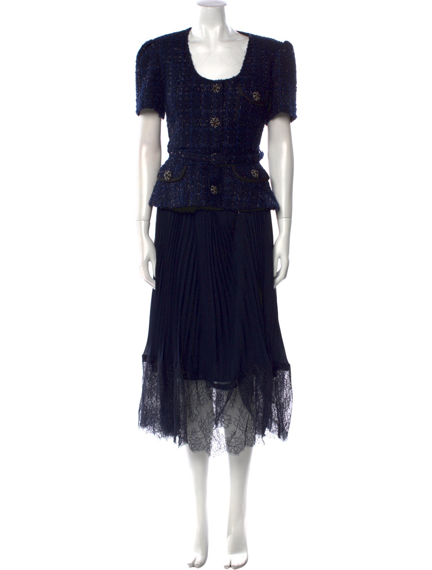 Self-Portrait Scoop Neck Long Dress