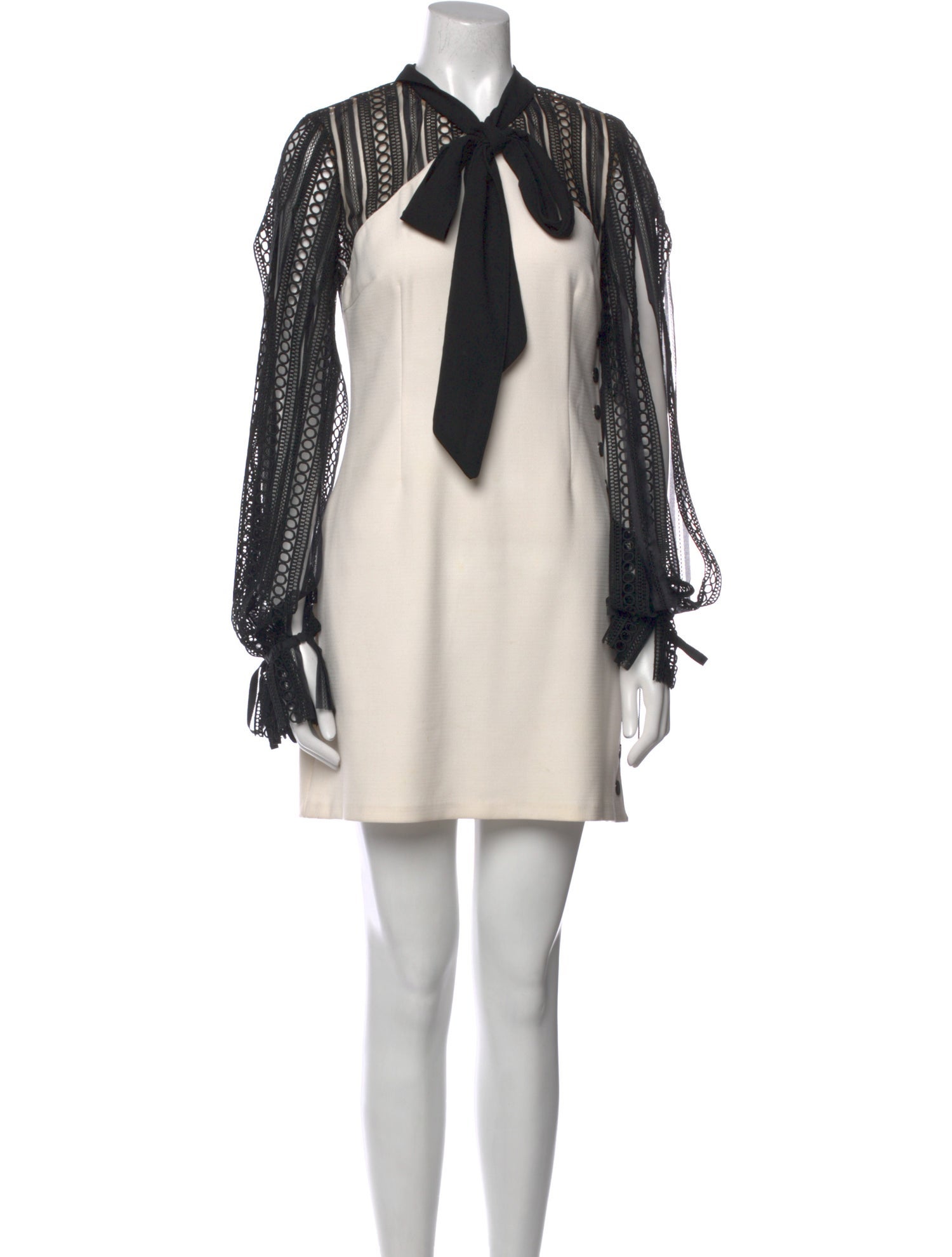 Self-Portrait Tie Neck Mini Dress