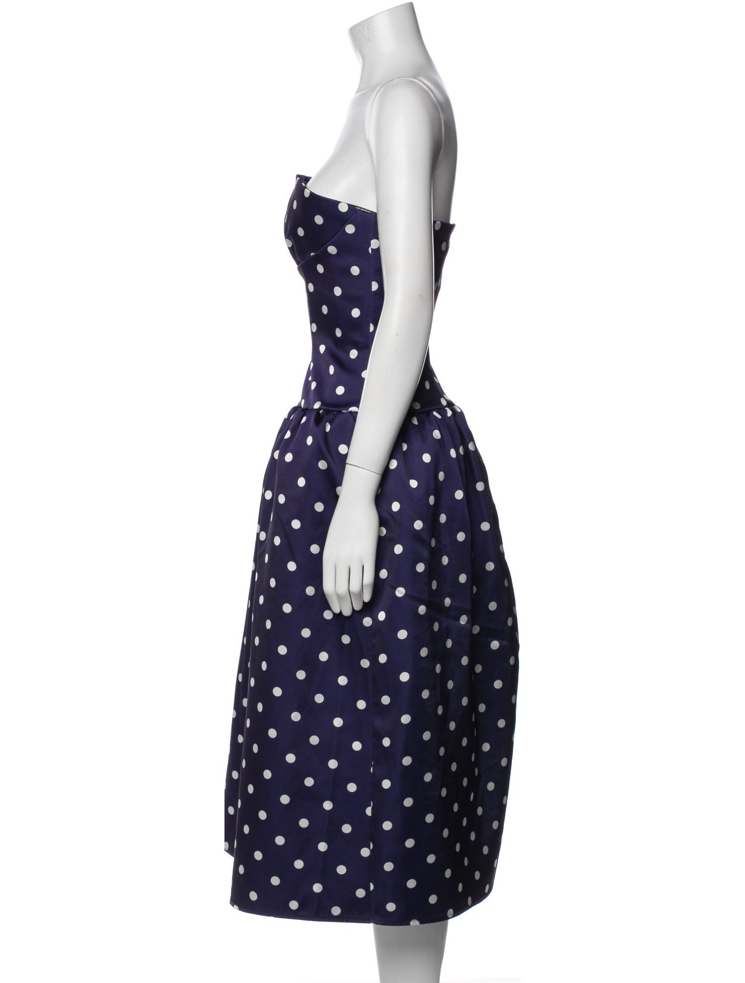 Self-Portrait Polka Dot Print Midi Length Dress