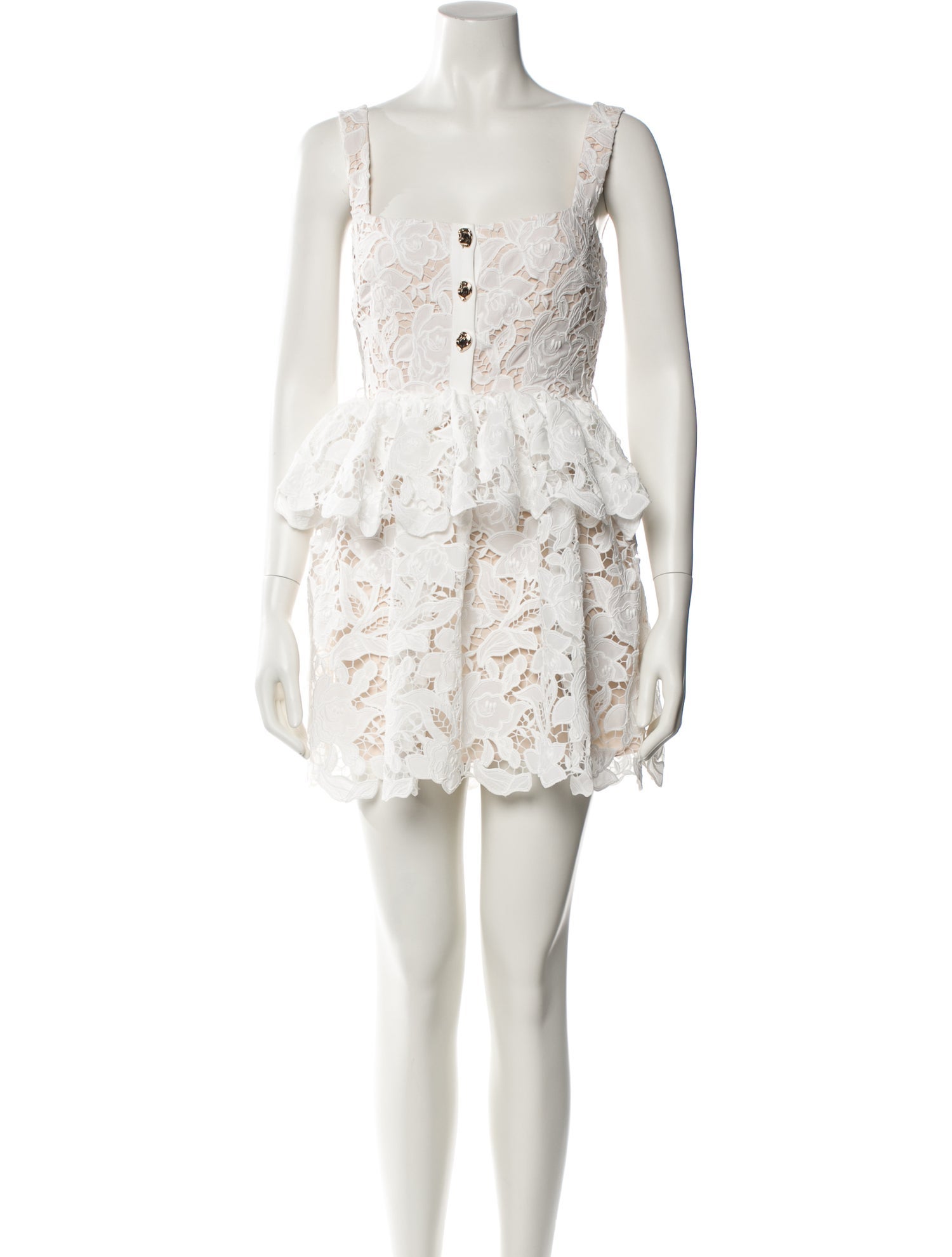 Self-Portrait Lace Pattern Mini Dress