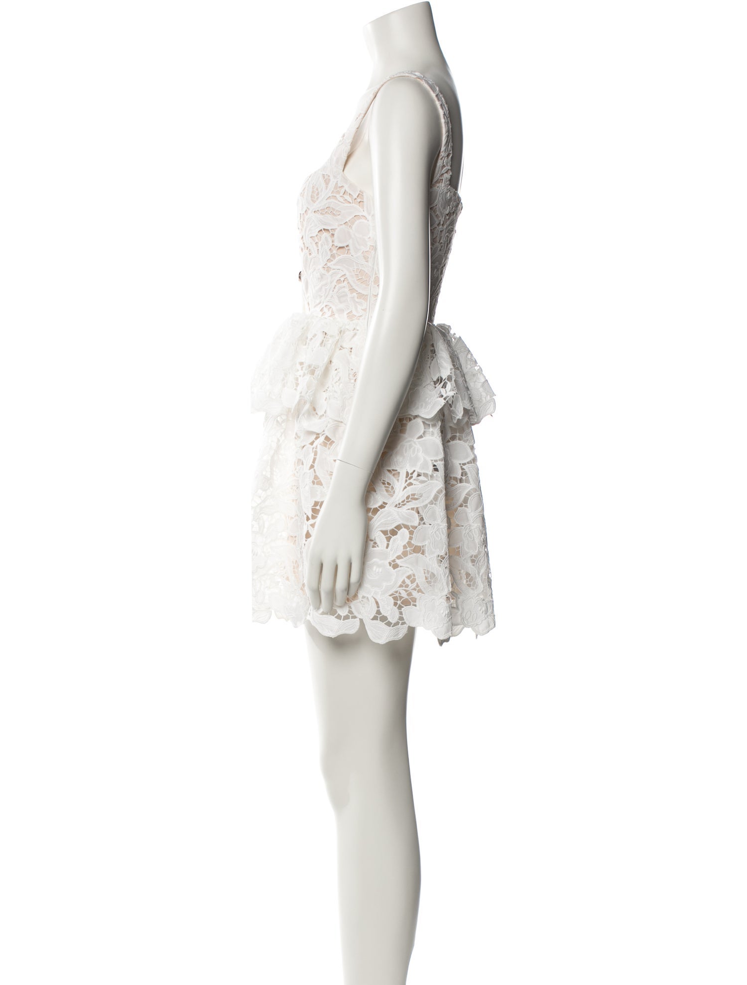 Self-Portrait Lace Pattern Mini Dress