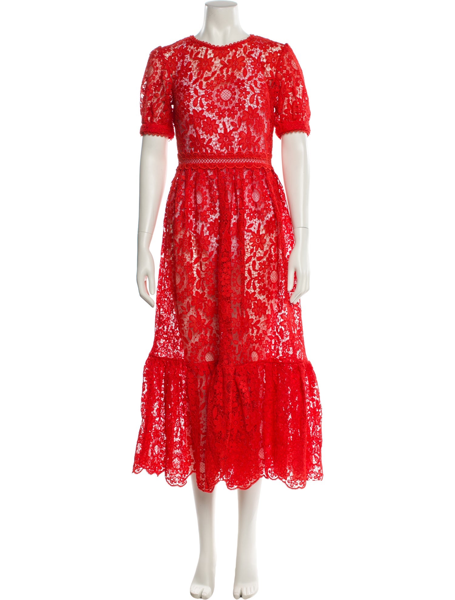 Self-Portrait Lace Pattern Long Dress