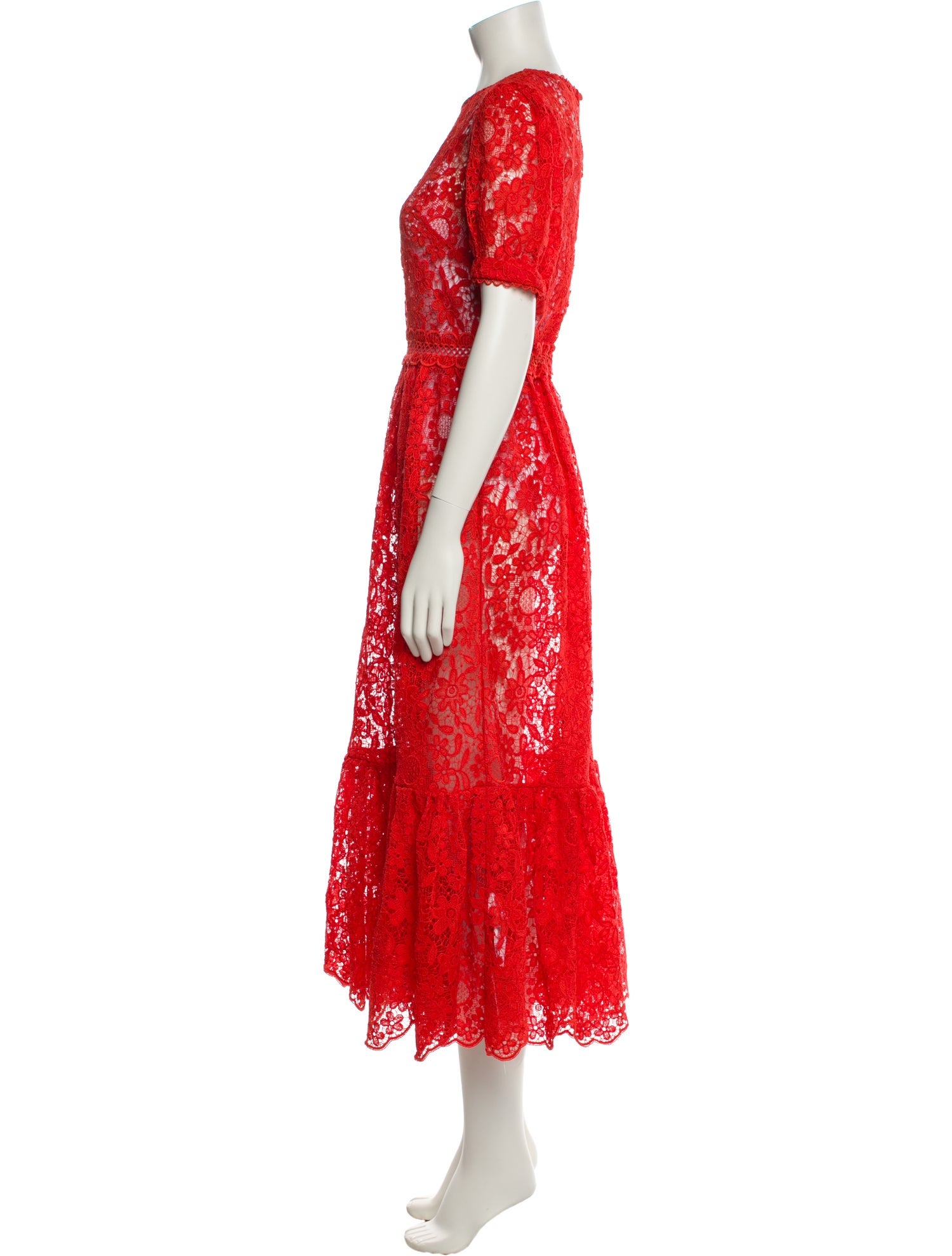 Self-Portrait Lace Pattern Long Dress