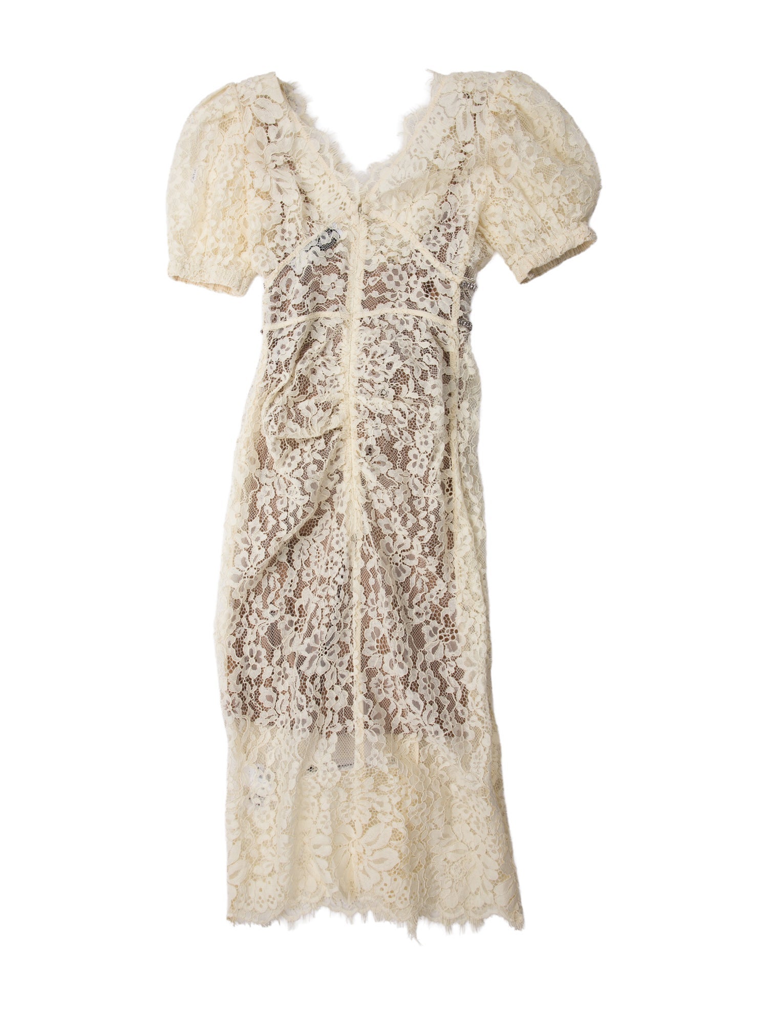 Self-Portrait Lace Pattern Midi Length Dress