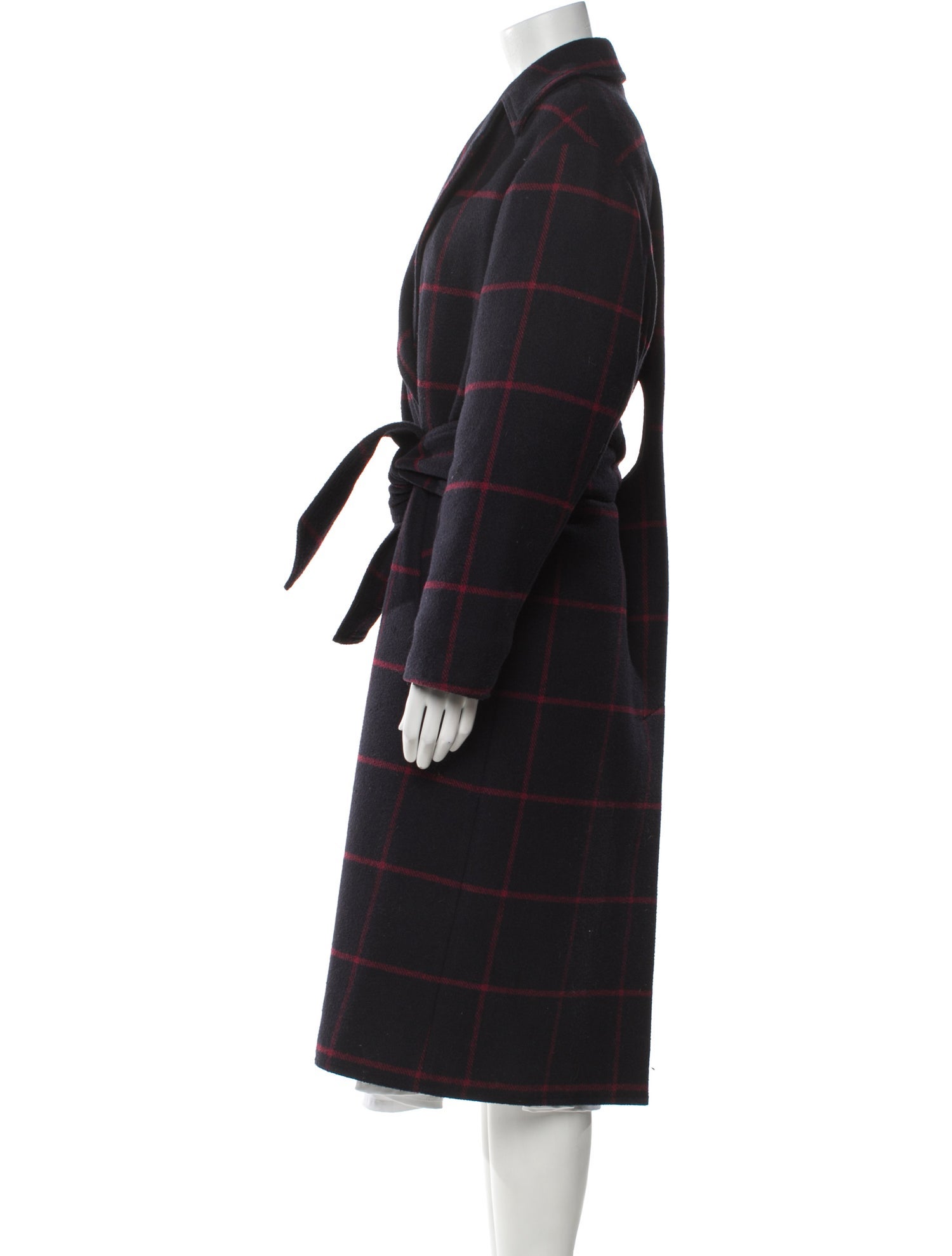 Self-Portrait Plaid Print Trench Coat