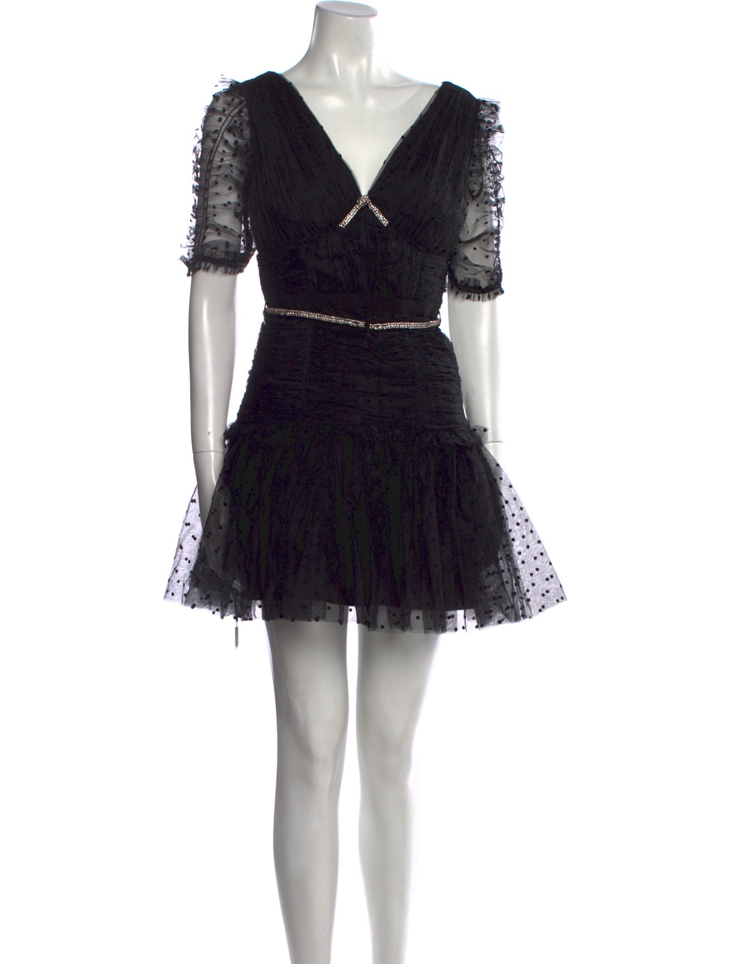 Self-Portrait V-Neck Mini Dress