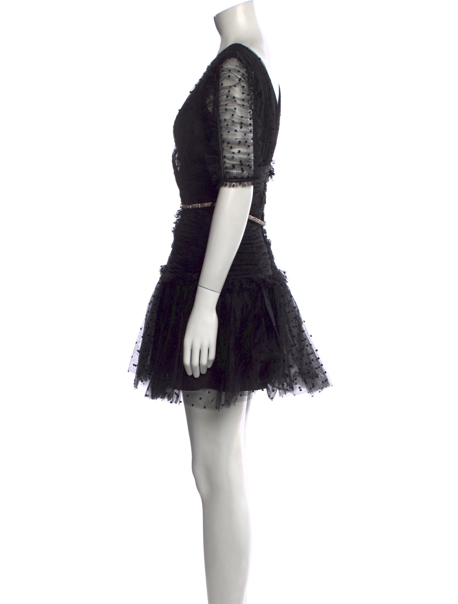 Self-Portrait V-Neck Mini Dress