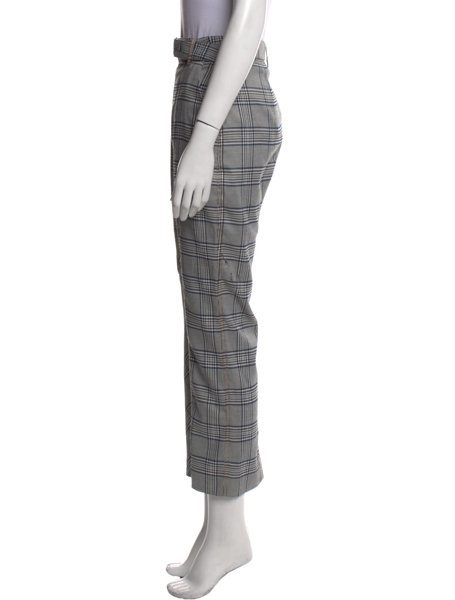 Self-Portrait Plaid Print Straight Leg Pants