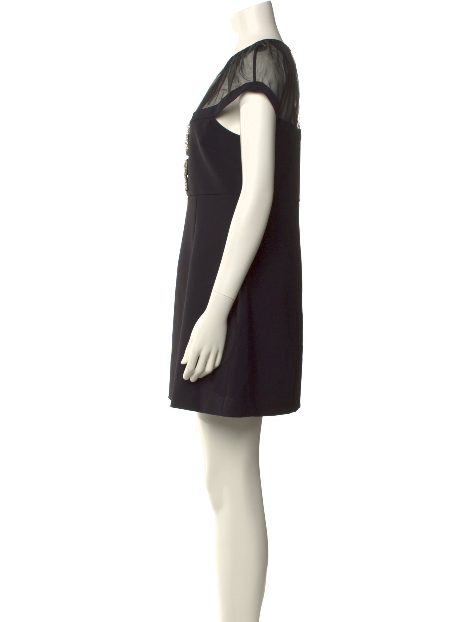 Self-Portrait Crew Neck Mini Dress