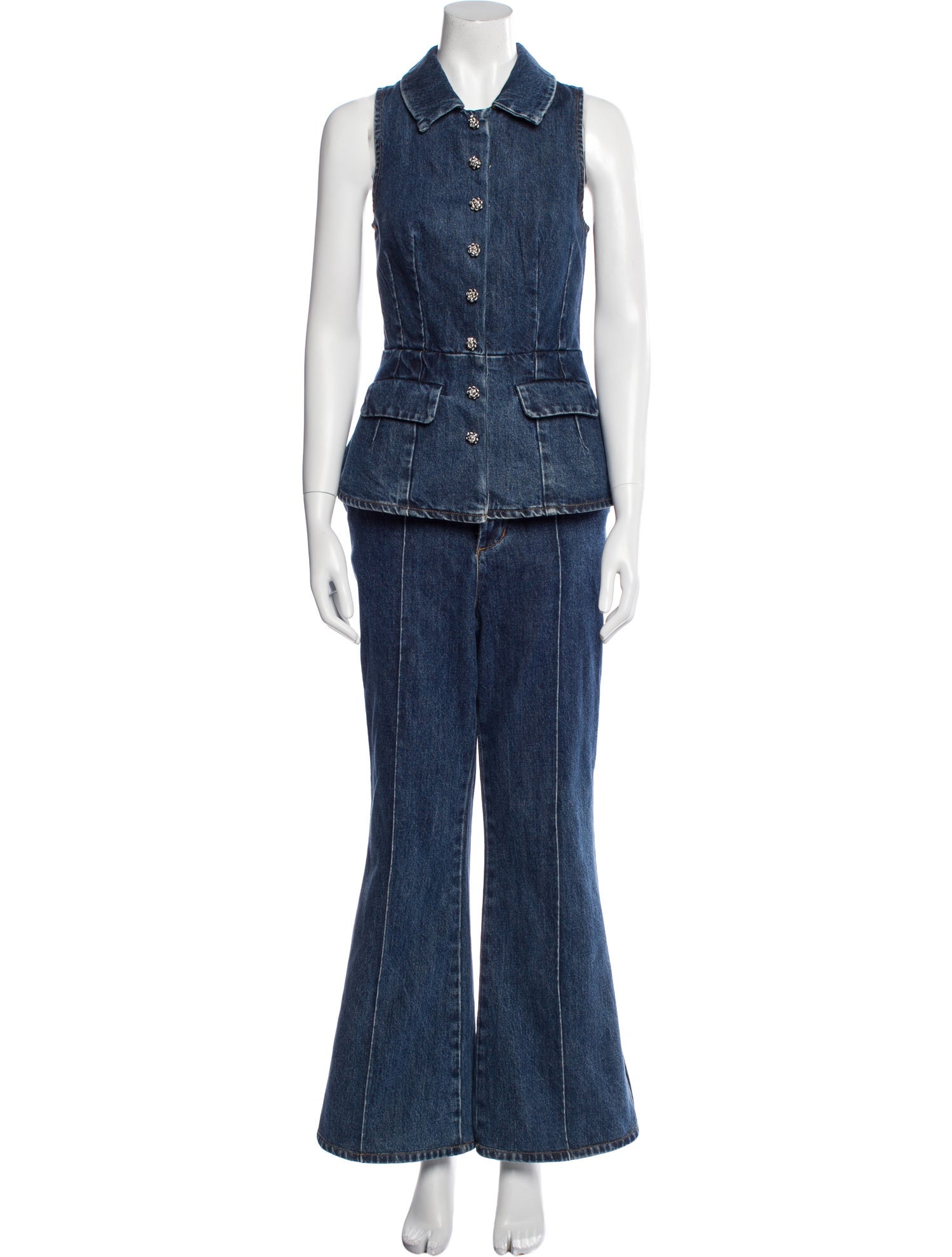 Self-Portrait Crystal Embellishments Pant Set