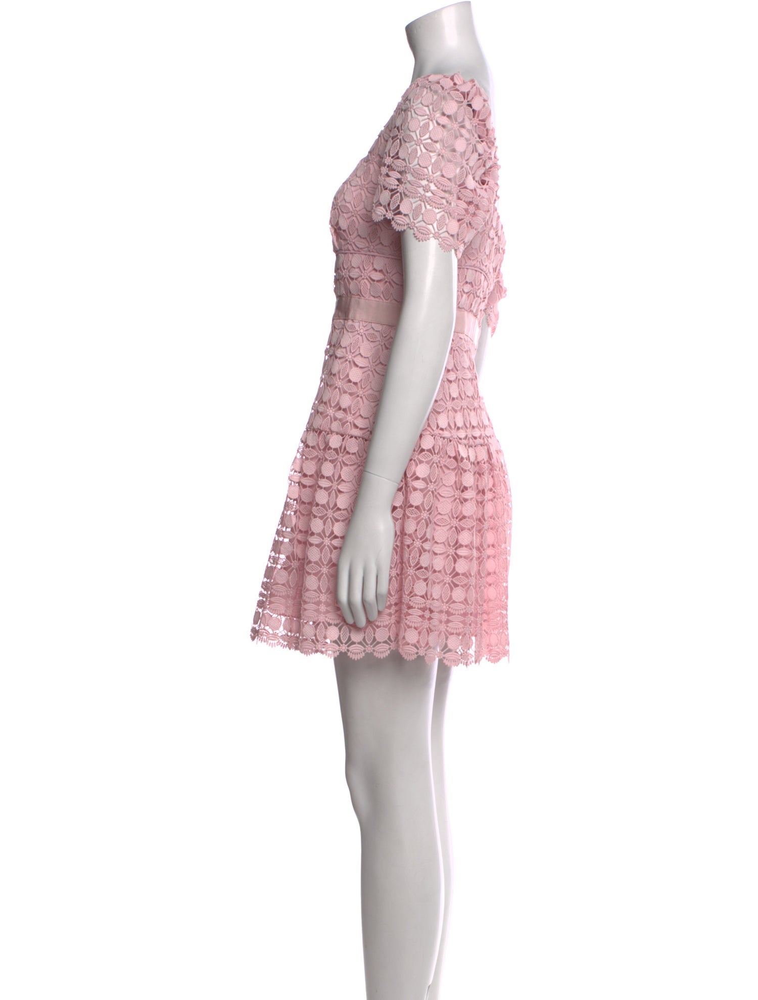 chinese dress ladies Self-Portrait - Pink Lace Collared Mini Dress