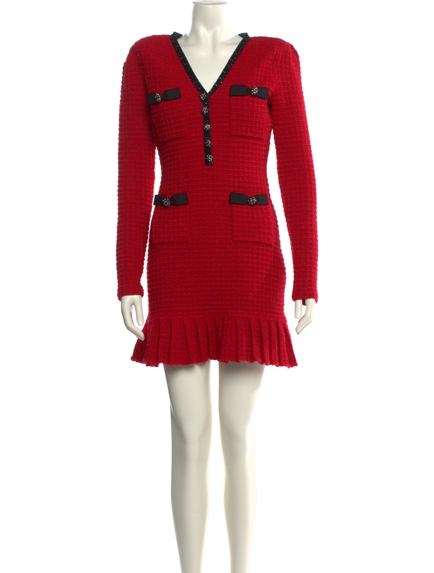 Self-Portrait V-Neck Mini Dress