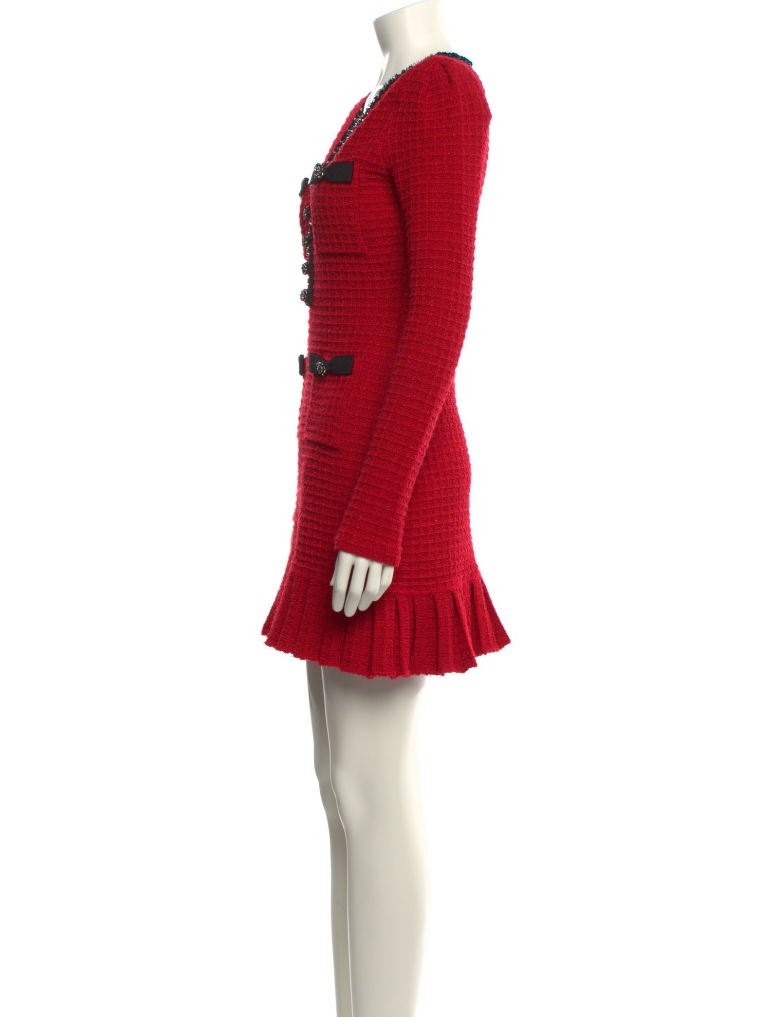 Self-Portrait V-Neck Mini Dress