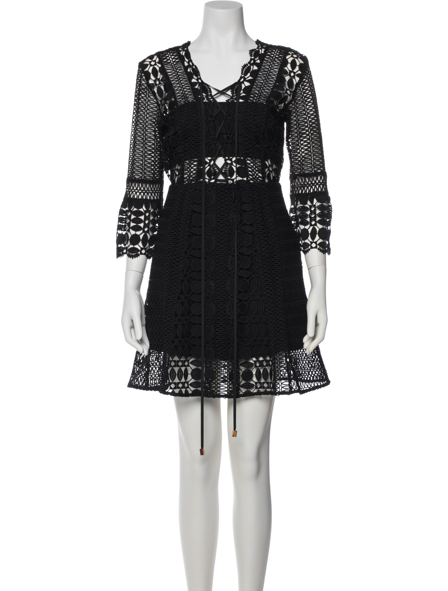 Self-Portrait Lace Pattern Mini Dress