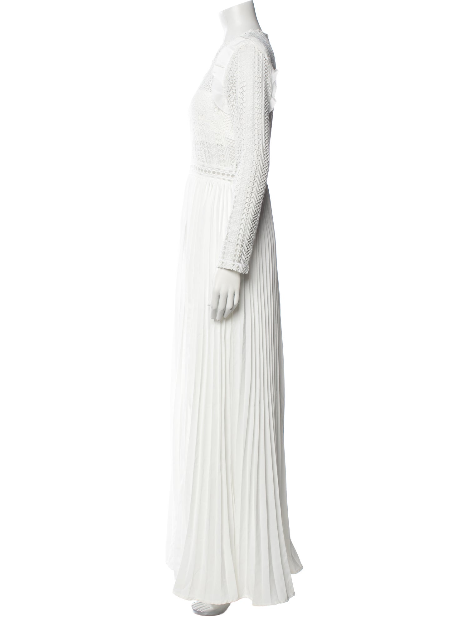 Self-Portrait Crew Neck Long Dress