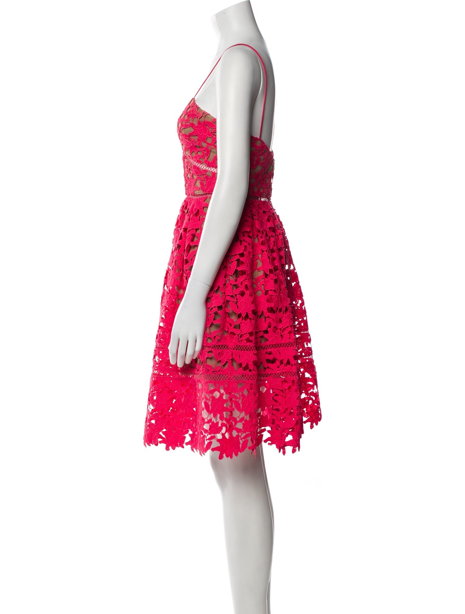 Self-Portrait Lace Pattern Mini Dress