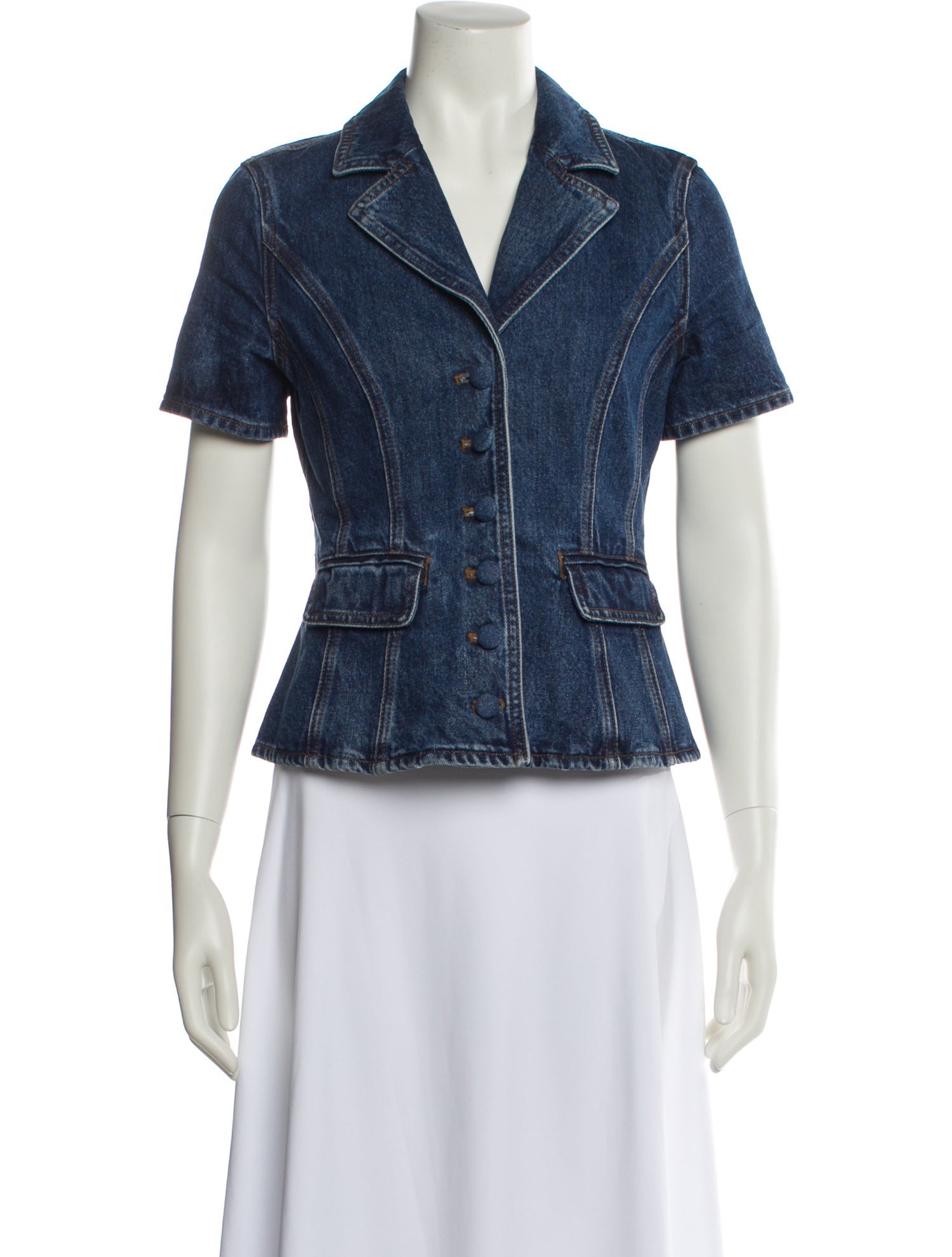 Self-Portrait Plaid Print Denim Jacket