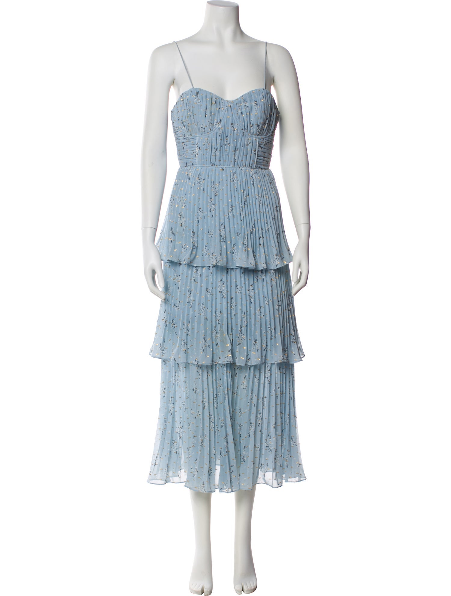 Self-Portrait Striped Midi Length Dress