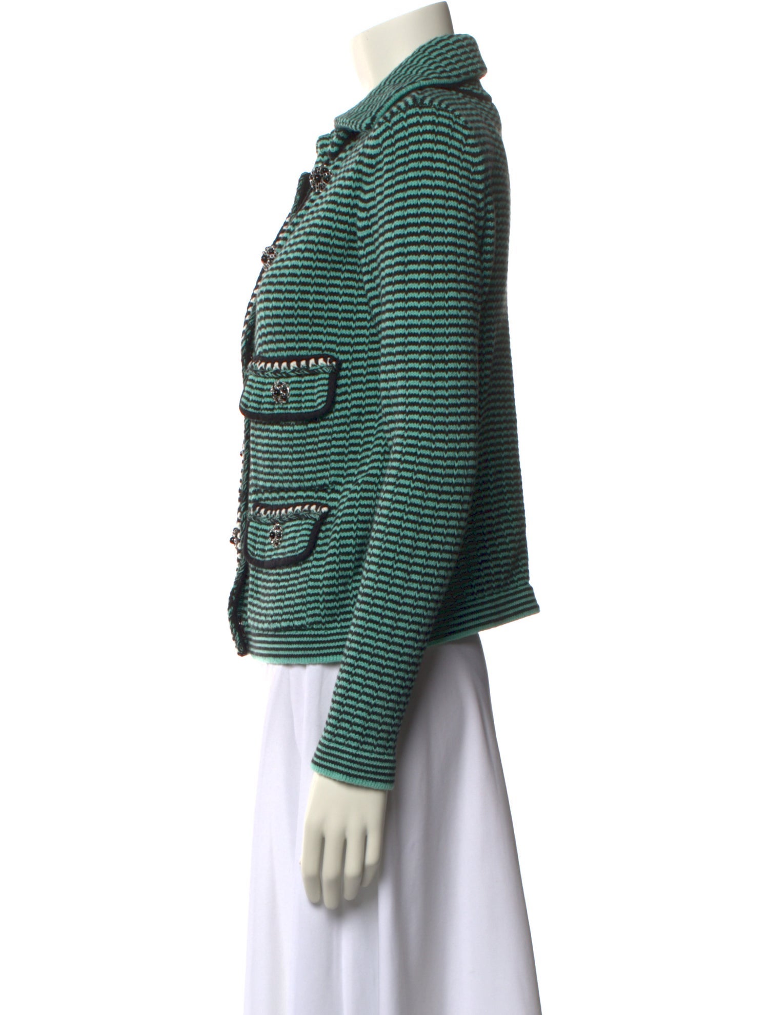 Self-Portrait Striped V-Neck Sweater w/ Tags