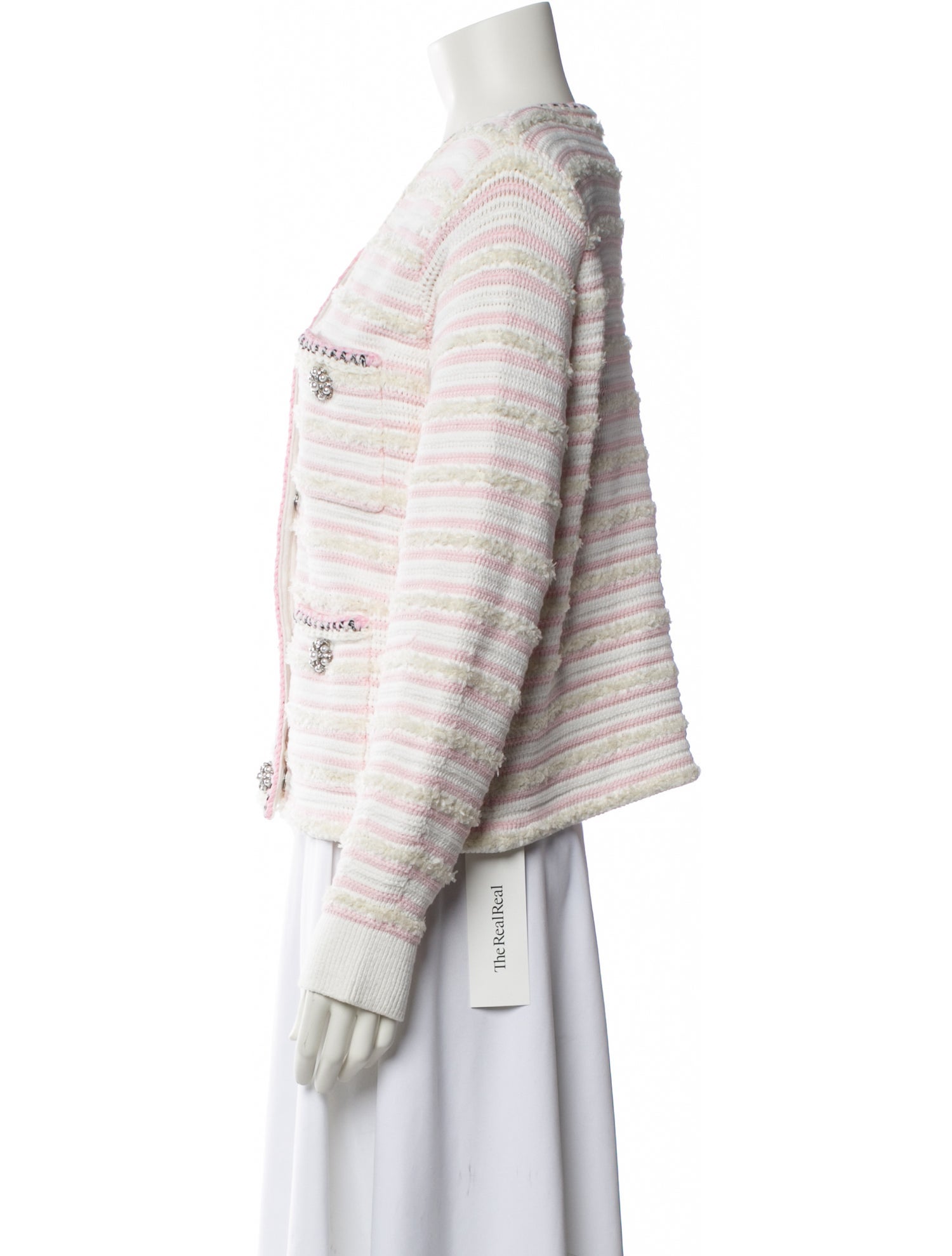 Self-Portrait Striped V-Neck Sweater